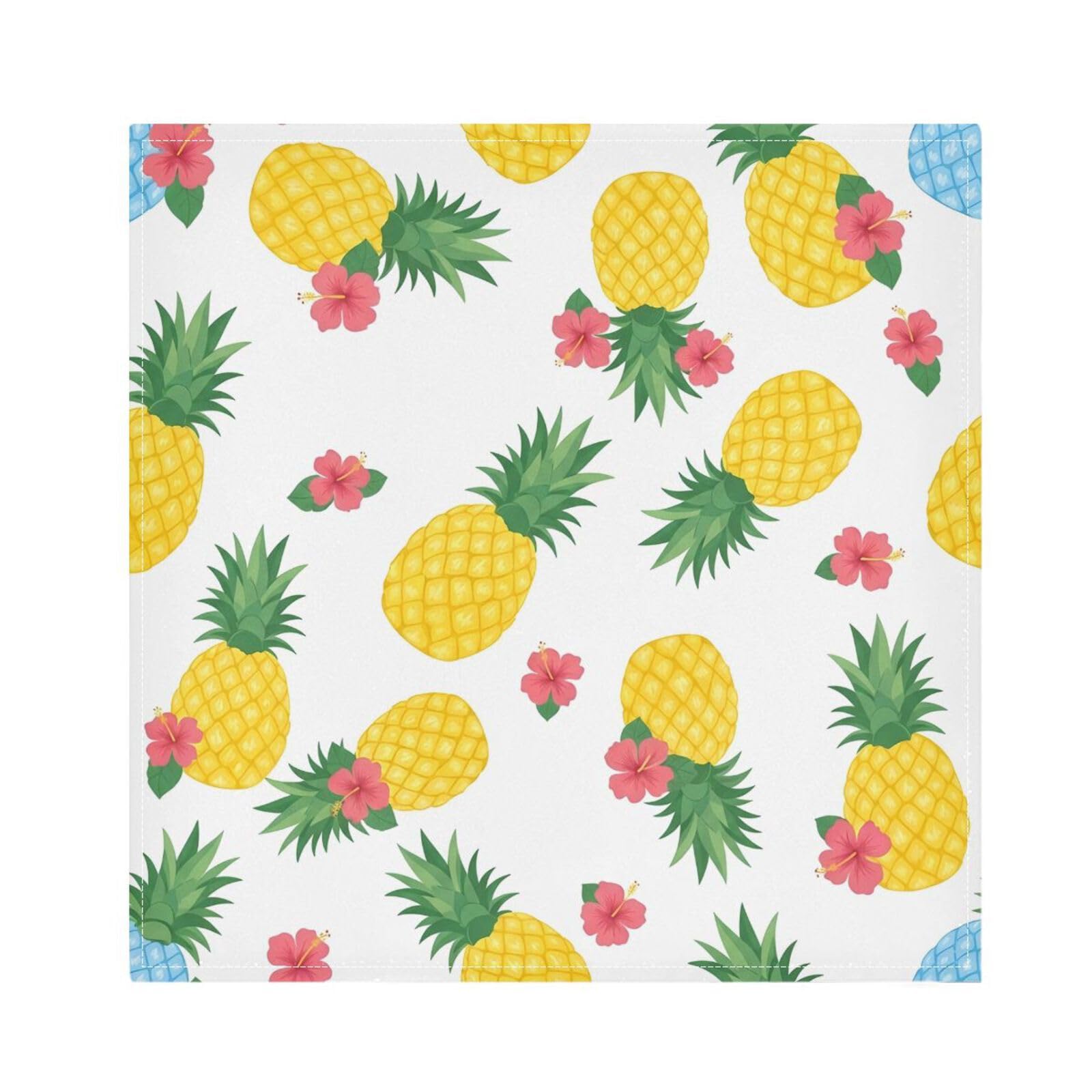 Ttgoth Pineapple Cloth Napkin Set of 4 Washable & Reusable Dinner Napkins for Dining Table, Banquets, Wedding, Party, 50x50 cm