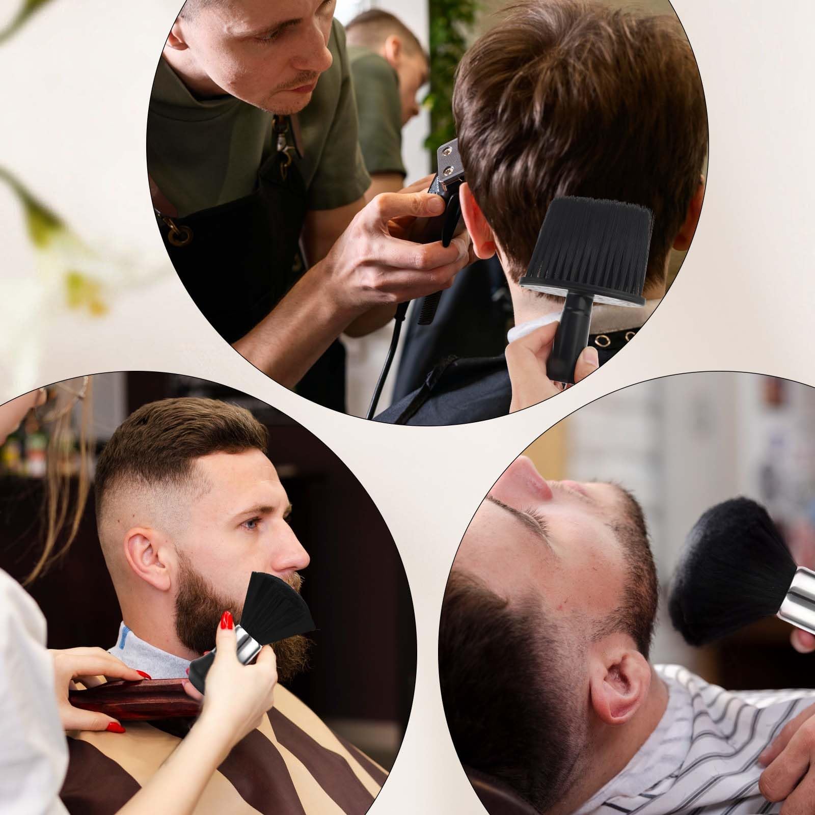 Pennello Parrucchiere,3 PCS Spazzole da Taglio per Capelli Set di Pennelli per il Collo Spazzola per il Collo per la Pulizia dei Capelli e la Rimozione Della Polvere Nel
