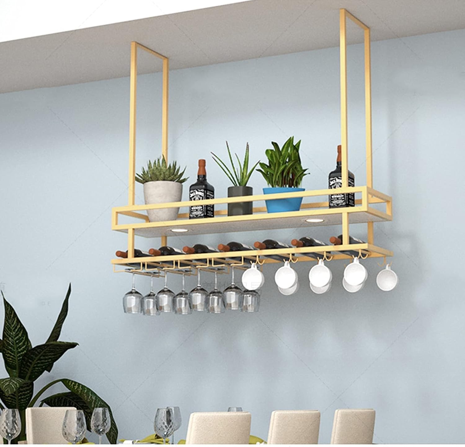 wine rack, Ceiling Wine Glass Racks Wine Rack, Modern Floating Shelves, Loft Wrought Iron Wine Rack, Upside Down Wine Glass Rack, Hanging Wine Cabinet Shelves, Bar Decoration Storage Racks Ho