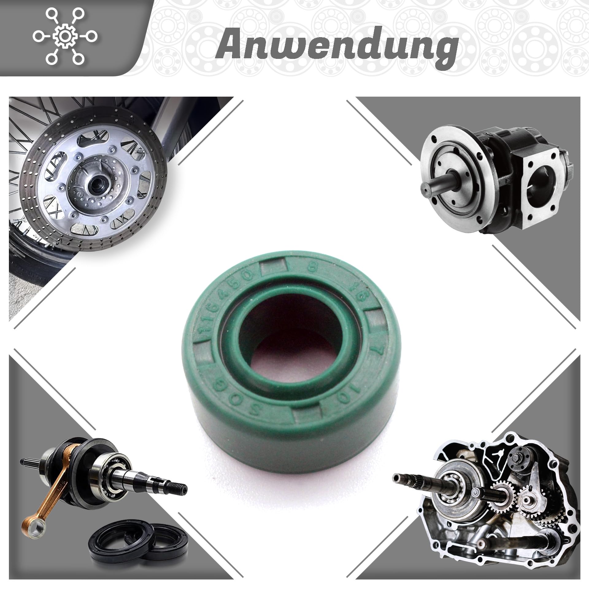 Radialwellendichtring 8x16x5mm – NBR 70, DIN 3760, Gefedert, Für Motoren, Pumpen & Getriebe