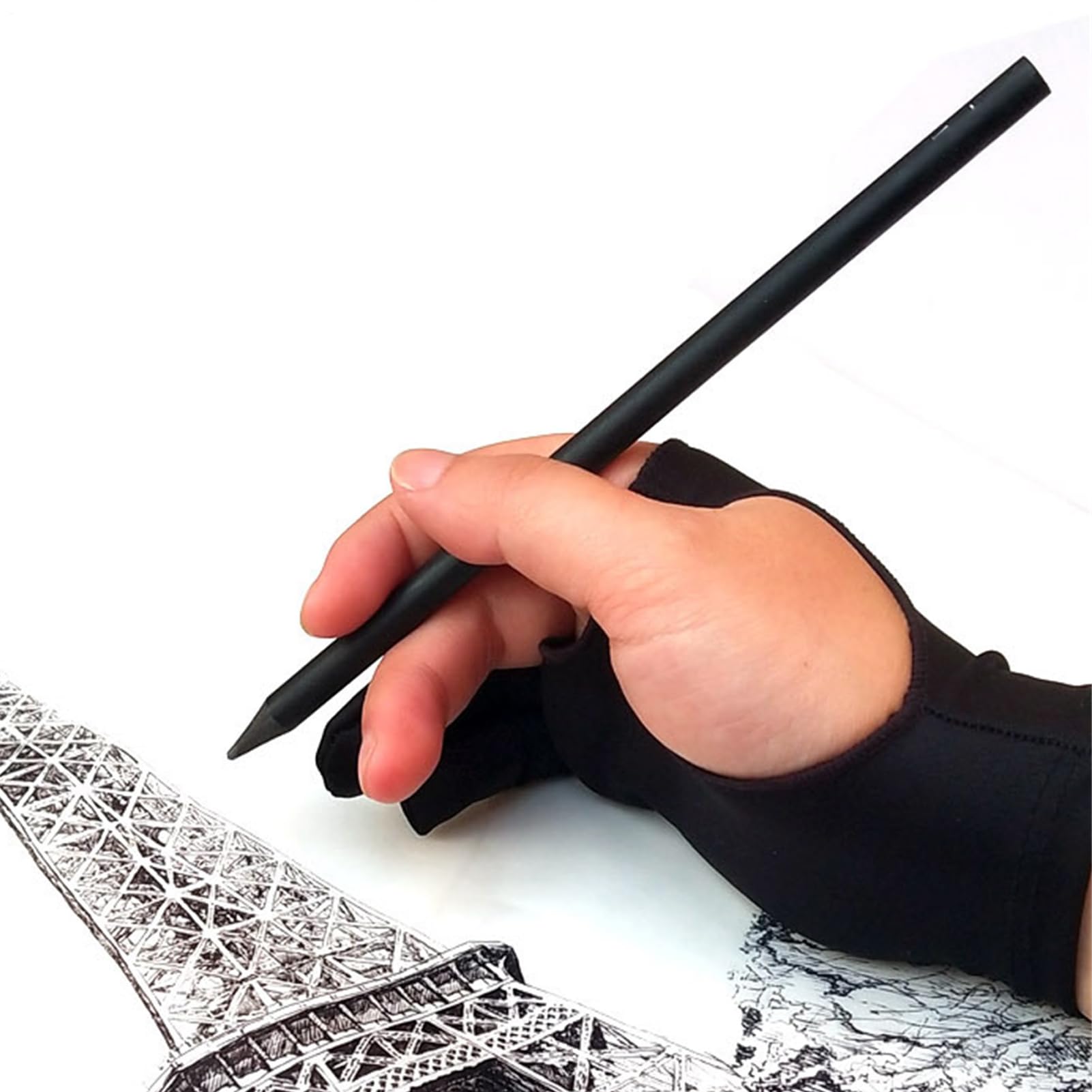 d' - Guanti da per tablet da disegno | Disegno tablet due dita Elasticità Liscia per penna penna a schizzo pittura mano destra o mano sinistra