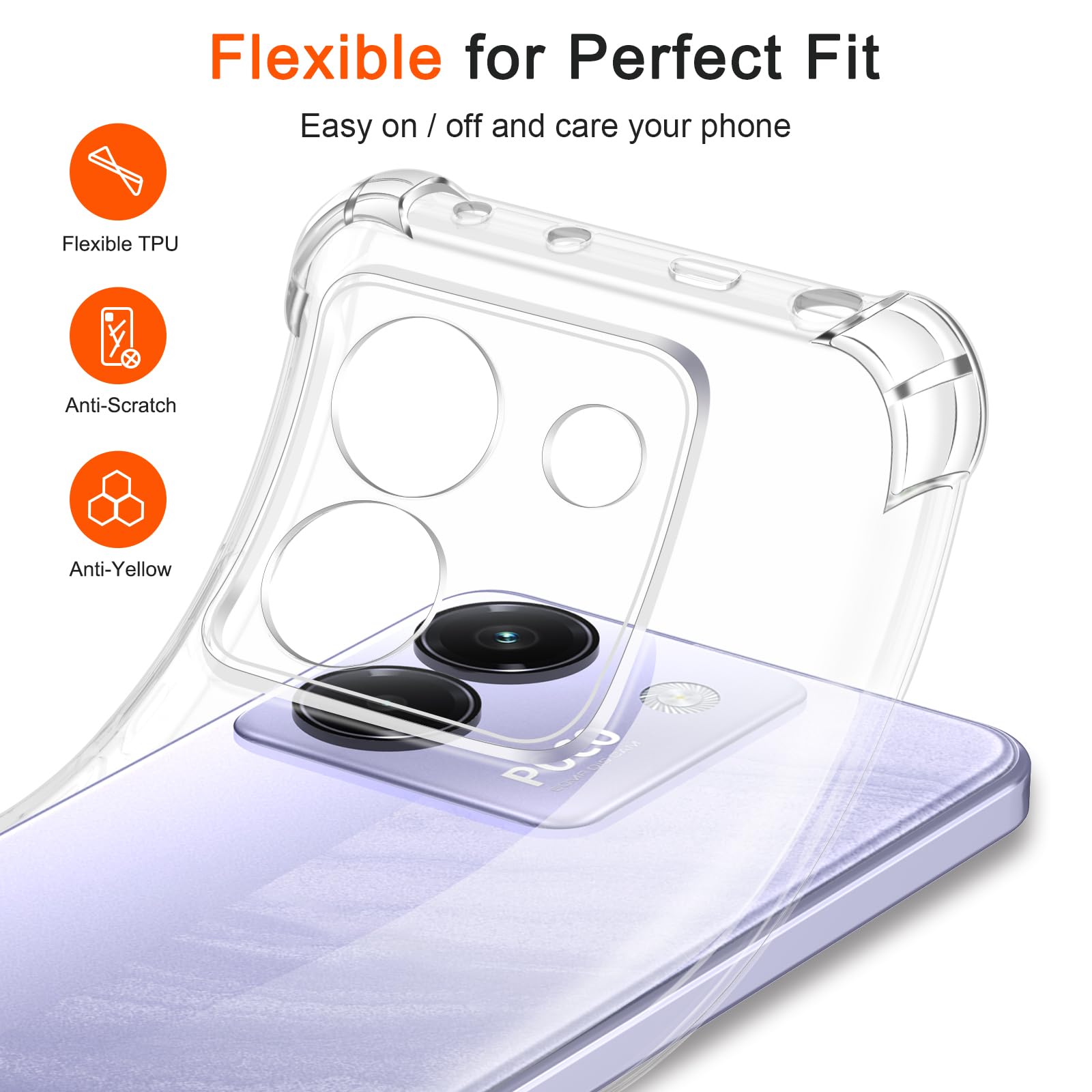 IVoler Custodia Trasparente Anti-ingiallimento Per Xiaomi Poco M7 Pro 5G – TPU Morbido, Antiurto, Slim