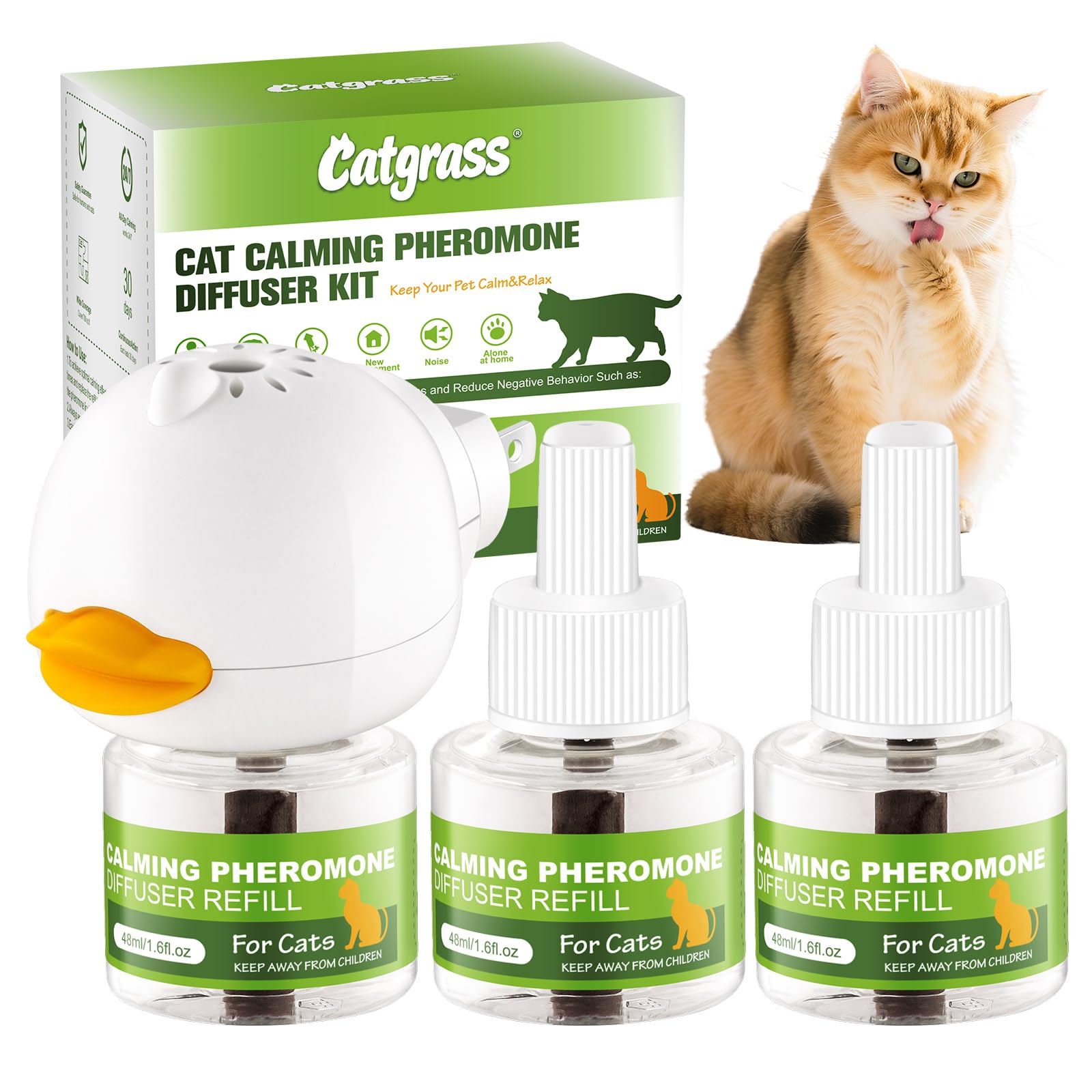 Cat Calming Pheromone Diffuser Reduces Conflict Between Cats Effective Anxiety Relief for Cats (A)