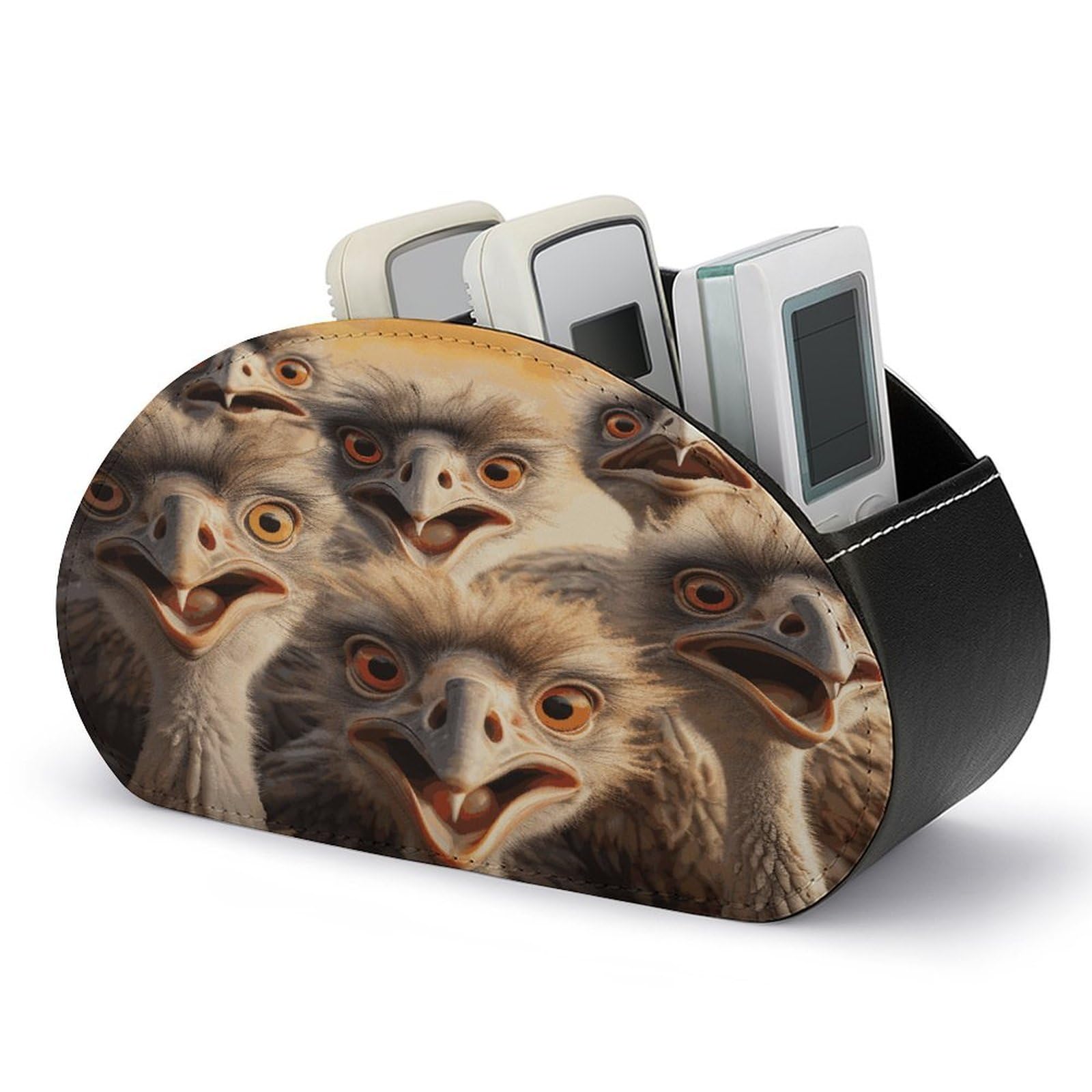 Btcowzrv Style A Flock Of Ostriches Remote Control Holder With 5 Compartments