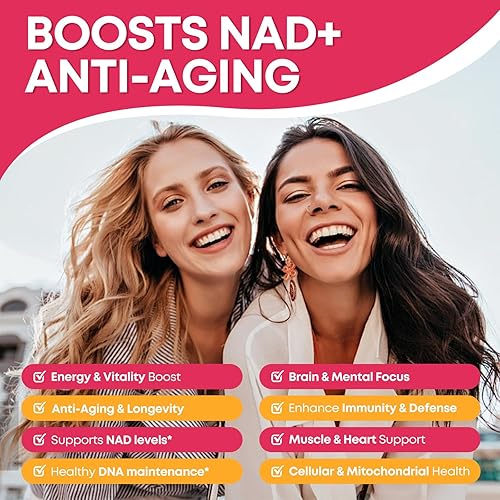 Miniatura 2 de Gomitas NAD+, suplemento liposomal NAD de 1200 mg para mujeres y hombres con trans-resveratrol y extracto de pimienta negra, suplemento