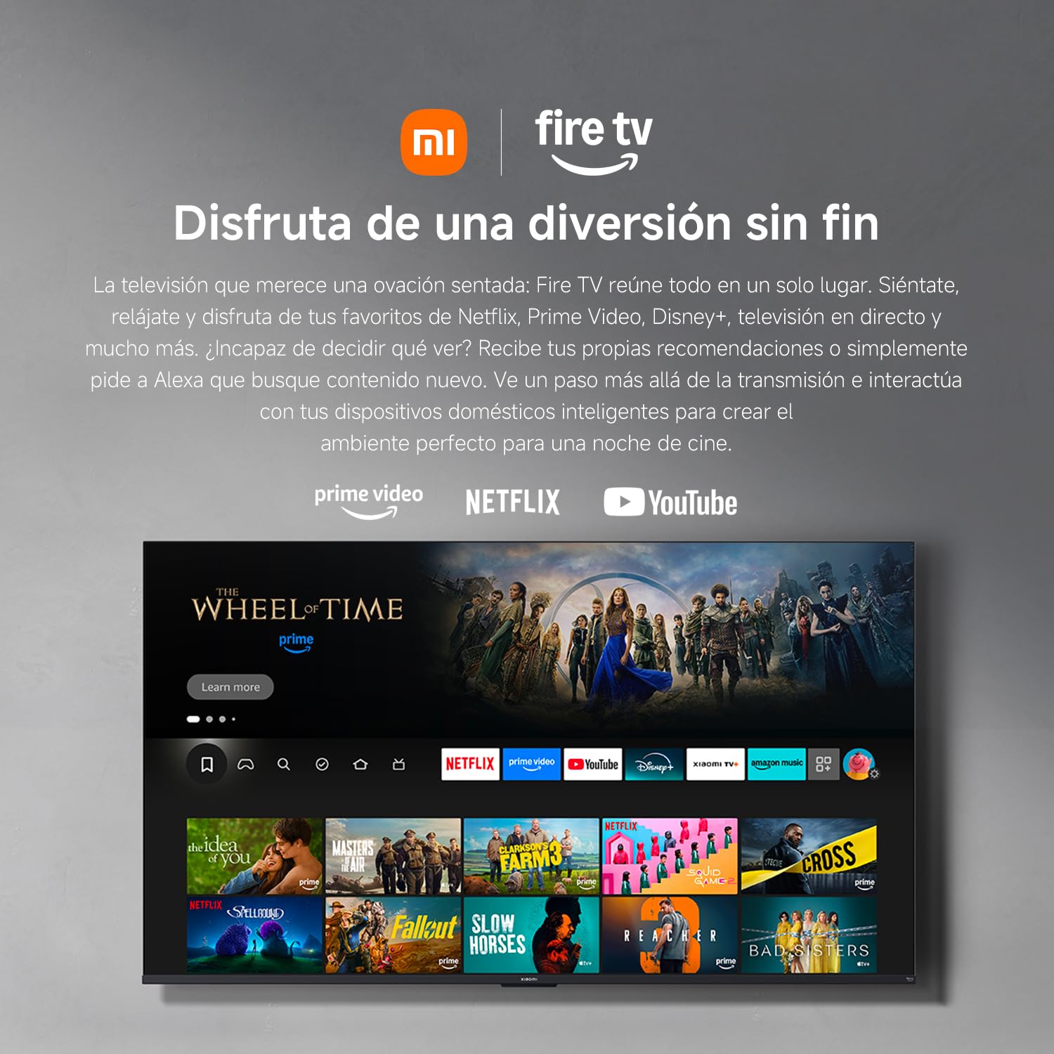 XIAOMI TV F 65, 65 Pulgadas (165 cm), 4K UHD, Smart TV, Fire OS8, Control por Voz Alexa, HDR10, MEMC, Modo Game Boost 120Hz,2GB+32GB, Compatible con Apple AirPlay — view 10