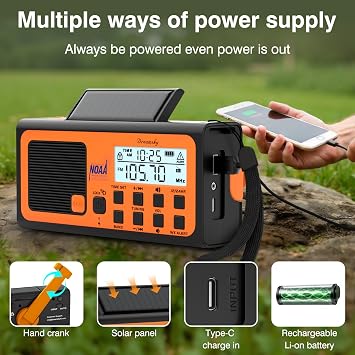 DreamSky Emergency Radio NOAA Weather Alert with Hand Crank