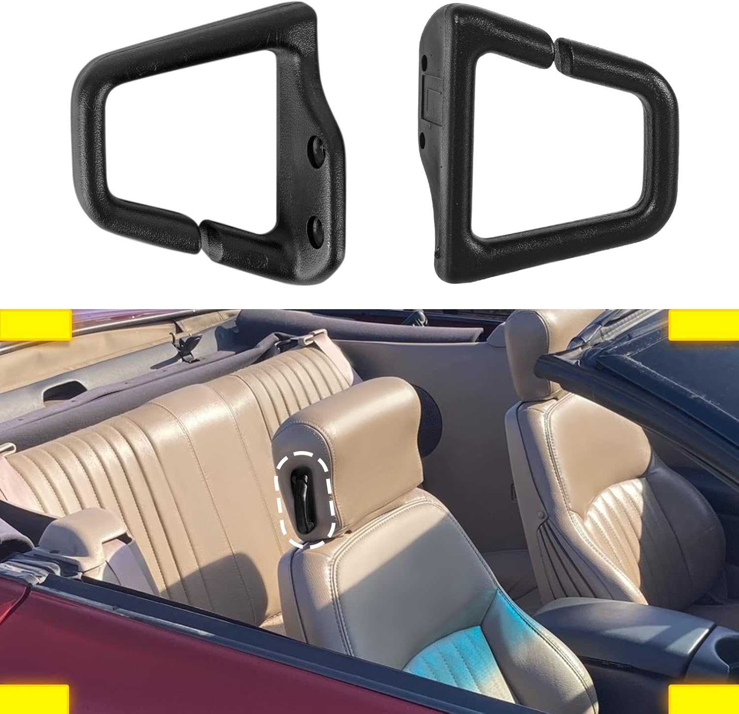 AMSPRAC Seat Belt Guide,Ebony Black Driver Passenger Side