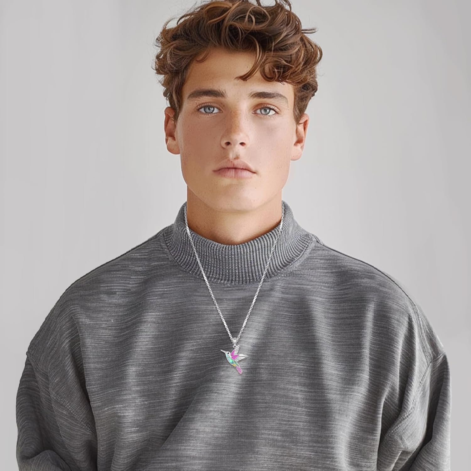 Eusense Animals Jewelry Hummingbird Black Cat Necklace 925 Sterling Silver Wiccan Mushroom Owl Cat Pendants Necklace for Women Men - Image 7