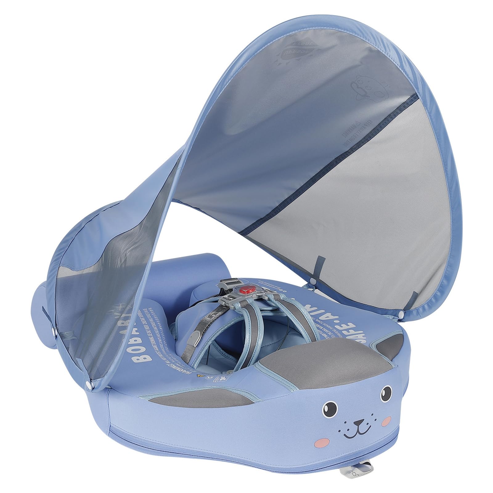 NQYZZFA Flotador De Natación para Bebés Anillo De Natación No Inflable Flotador De Entrenamiento De Piscina para Niños Pequeños con Toldo De Protección Solar Extraíble UPF 50+