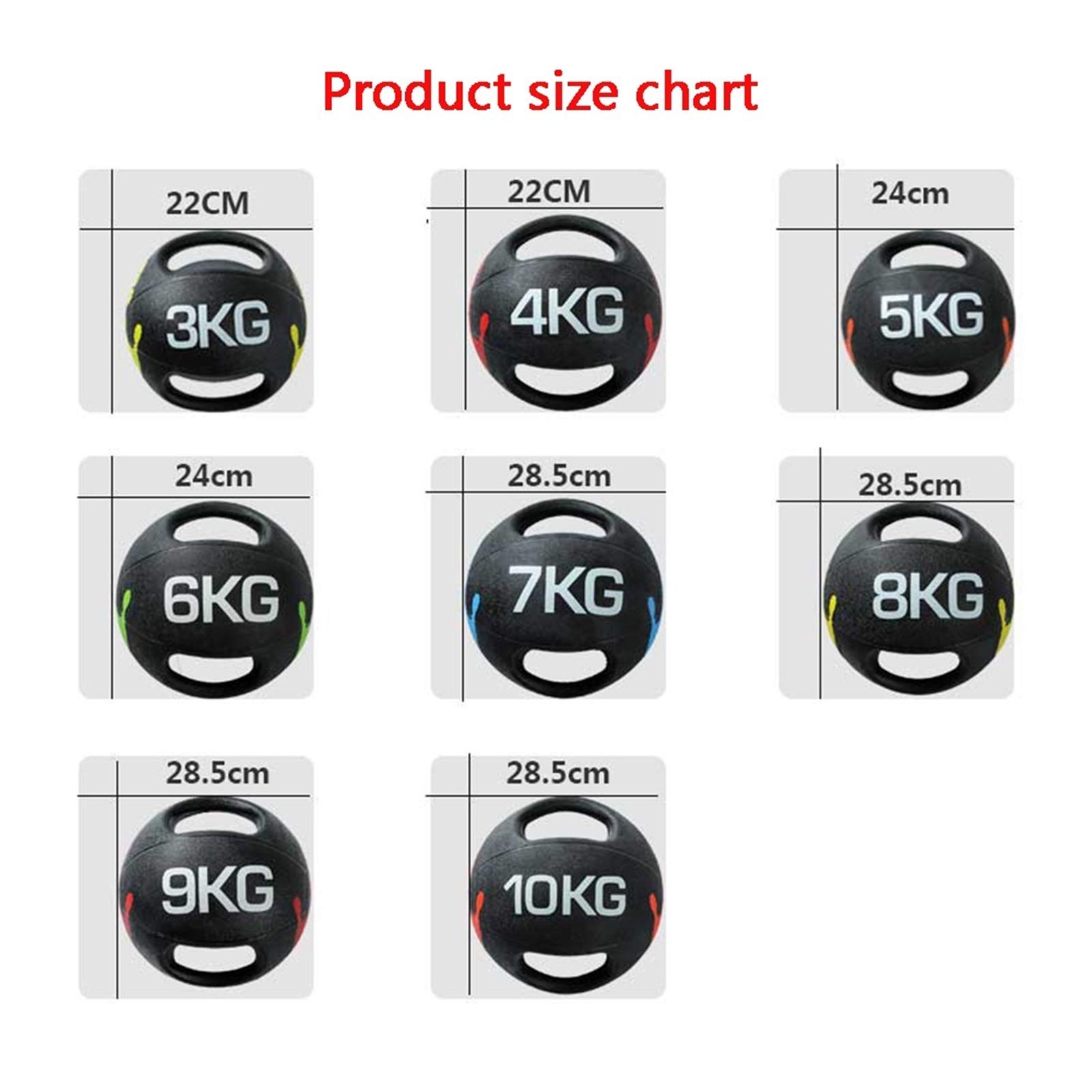 Palla mediche HUA Palla di Medicina per Fitness Adulto, Casa Palestra Centrale di Allenamento per Esercizi per L'allenamento, per L'allenamento di Equilibrio, 8 Pesi (Size : 5kg)