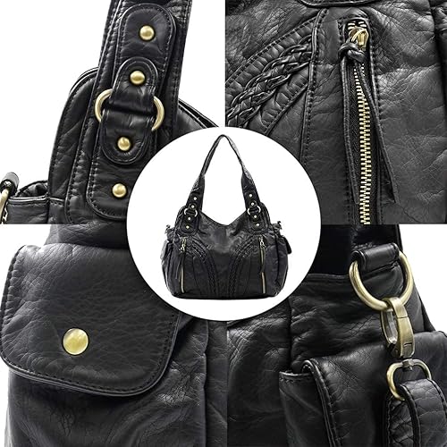 Miniatura 4 de Montana West Shoulder Bag Concealed Carry Purses and Handbags For Women Leather Crossbody Bags 010 Black, 010 Bronze, 010 Brown, 010 C Apricot, 010