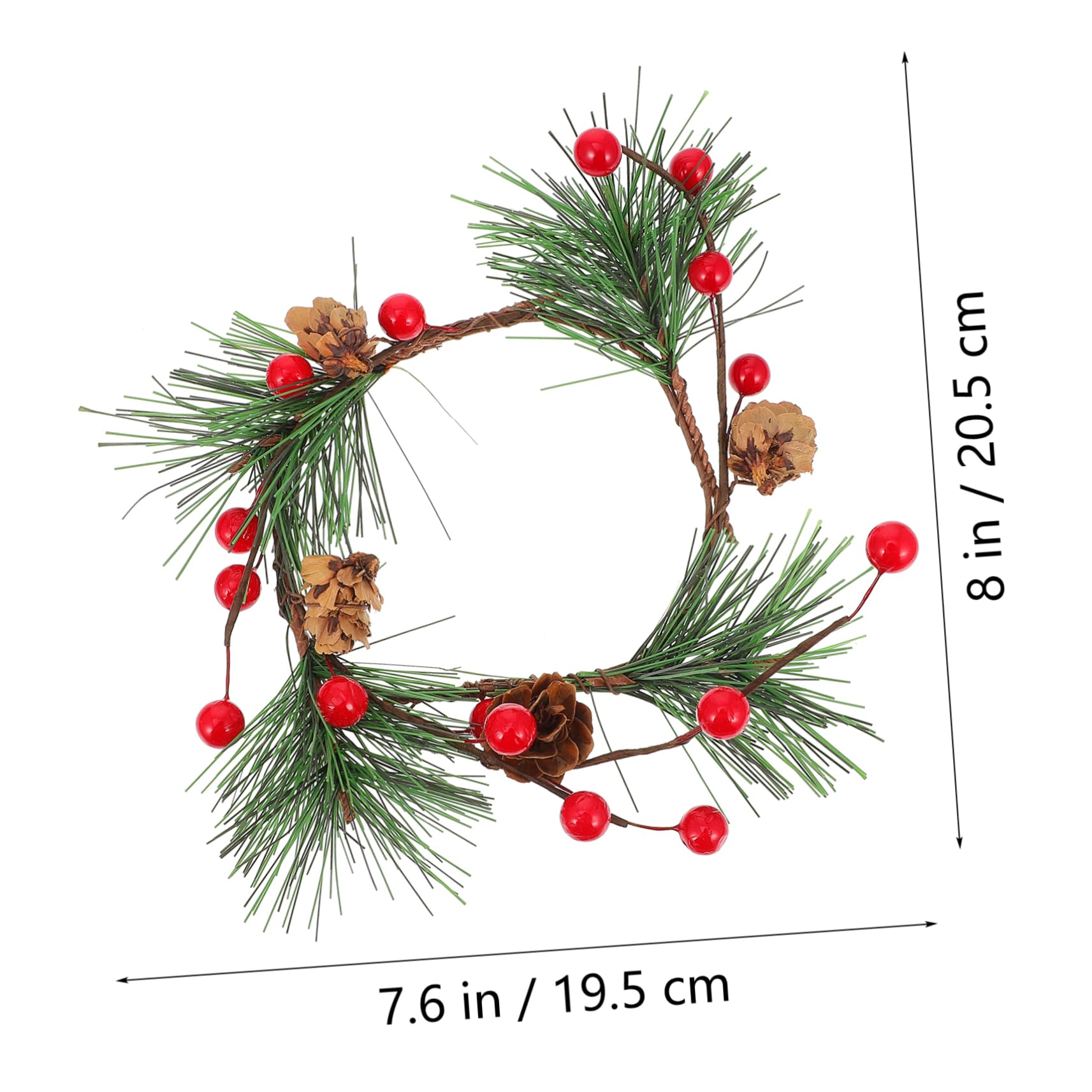 Cabilock 12piezas Guirnalda Navideña De Bayas Rojas y Pinos Artificiales Decoración para Puertas y Paredes Estilo Festivo
