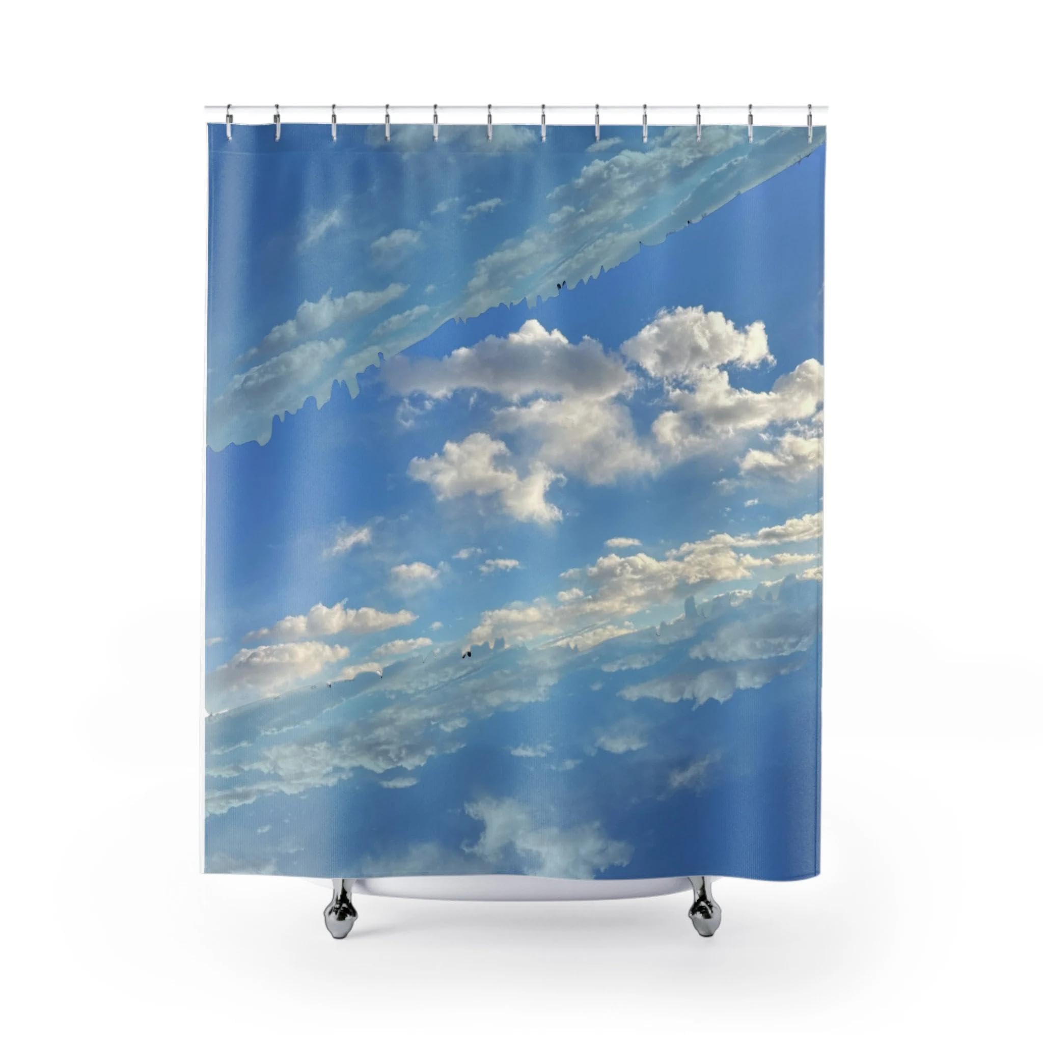 AZEJEB Clouds Shower Curtain, Sky Shower Curtains,Polyester Fabric Light Blue Modern Bathroom Décor,Soft Cloth & Hotel Quality 150x180cm/59x71in(WxH