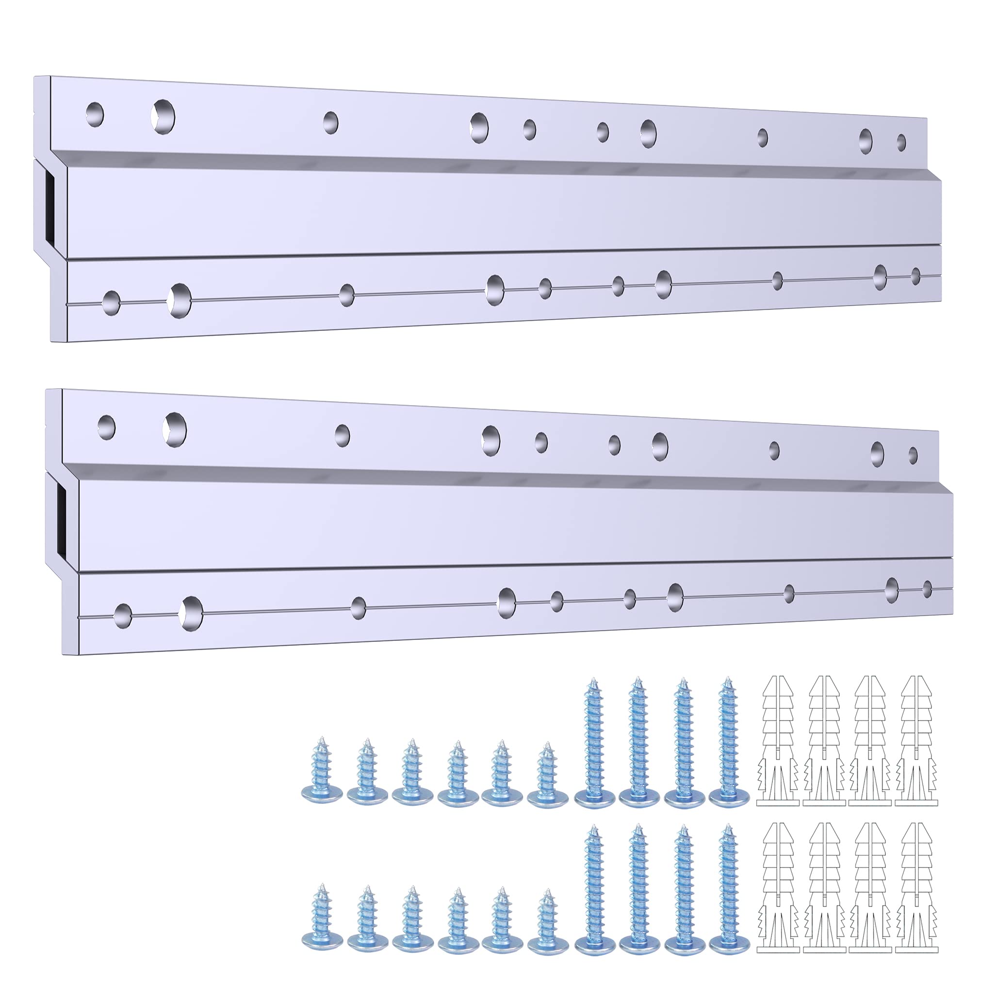 French Cleat Hanger – Leistungsstarke Aluminium-Z-Clips – robuste Montage für Bilder, Spiegel, Kopfteilrahmen, Whiteboard, Kunst, Regal und Schrank – extra lang (1 Paar, 91,4 cm