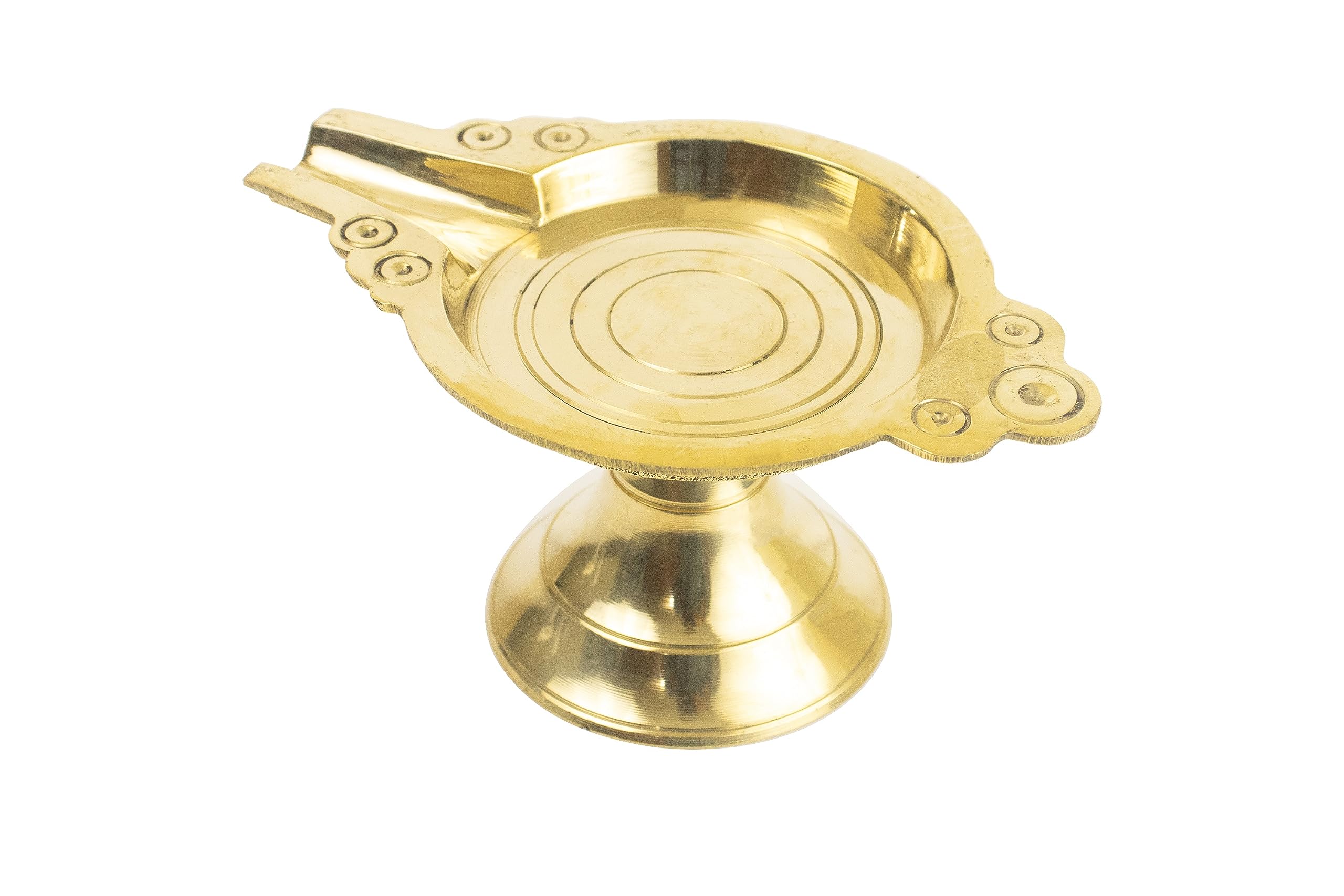 Putrika Brass Abhishek Patra Plate Tray | PurnaPatra Stand | chowki stool for God Idols Tirumanjana Plate Stand |Somasutra Peetam mandir – 6.5 CM diameter