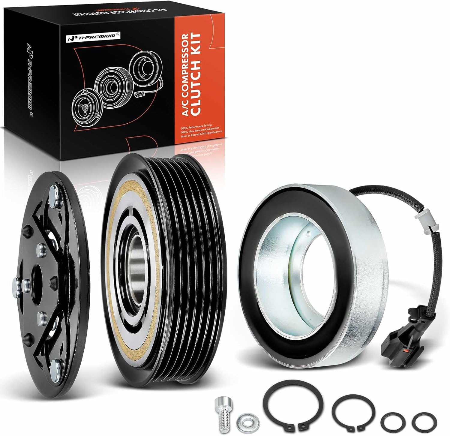 A-Premium Air Conditioner AC Compressor Clutch Kit Compatible with Subaru Forester 2011 2012 2013, 2.5L