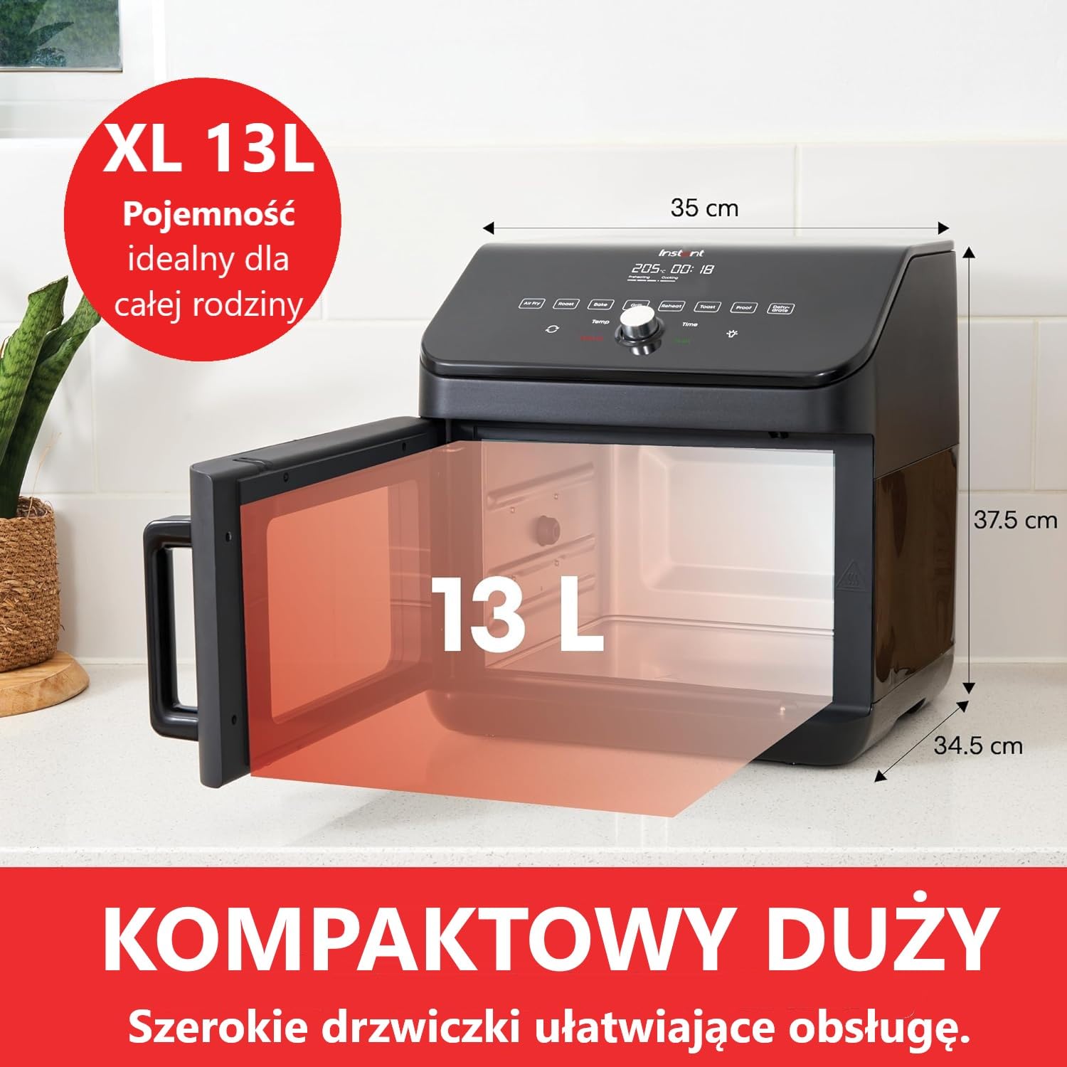 Instant Pot Vortex Plus Xl Frytkownica Beztłuszczowa, Czarny, 13 l