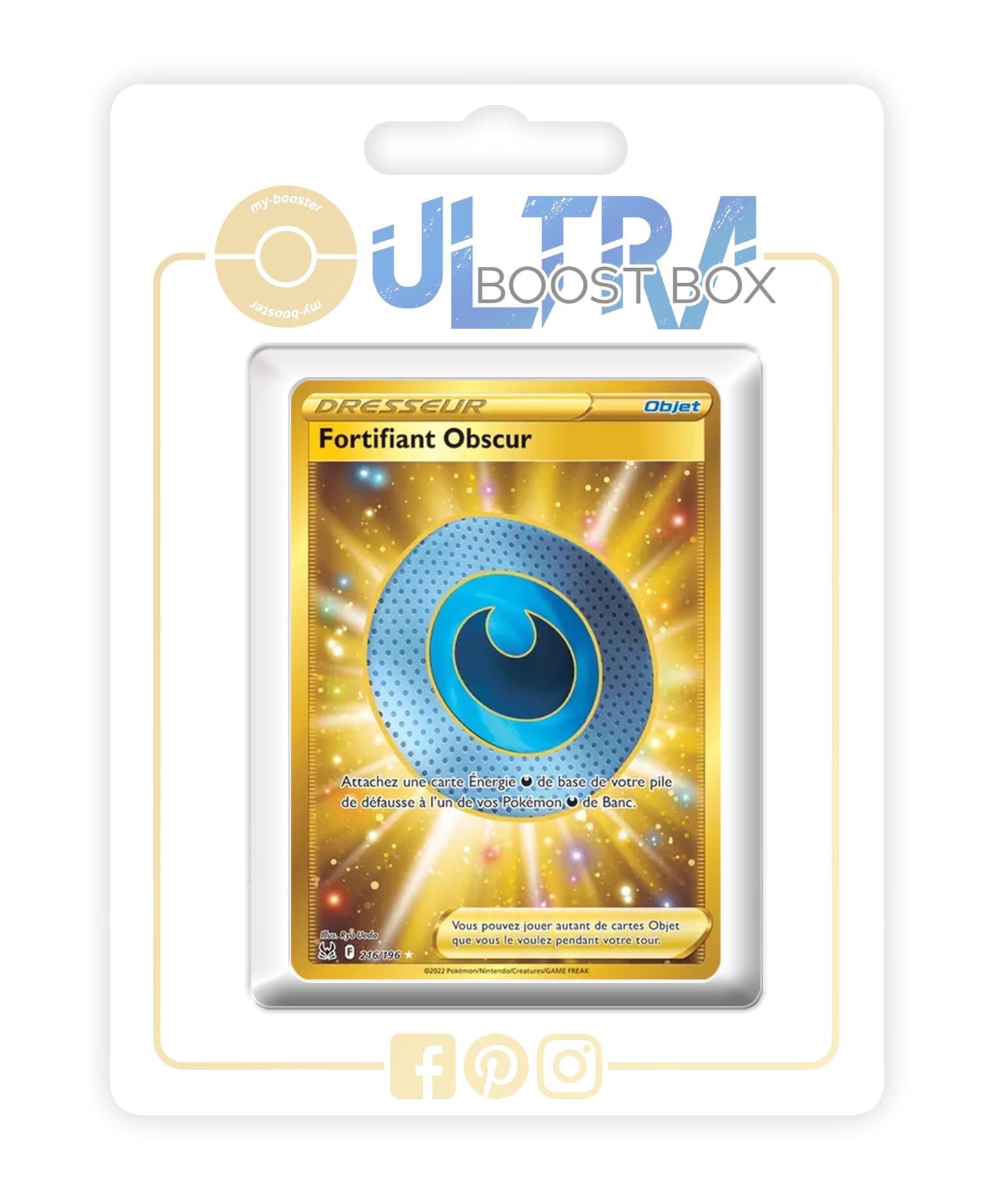 Fortifiant Obscur (Dark Patch) 216/196 Shiny Gold Trainer - Ultraboost X  Epe et Bouclier 11 Origine Perdue - Box of 10 Pokemon French Cards :  Amazon.co.uk: Toys & Games