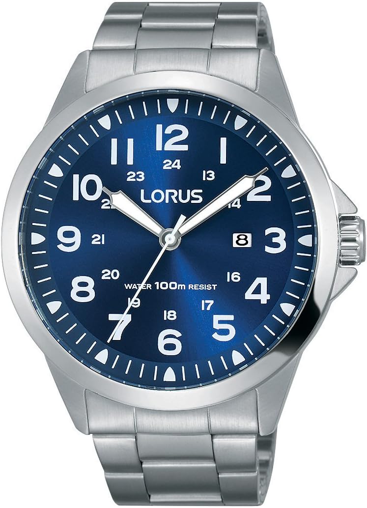 Lorus Unisex Adult Analogue Quartz Watch with Stainless Steel Strap RH925GX9, Blue, Bracelet