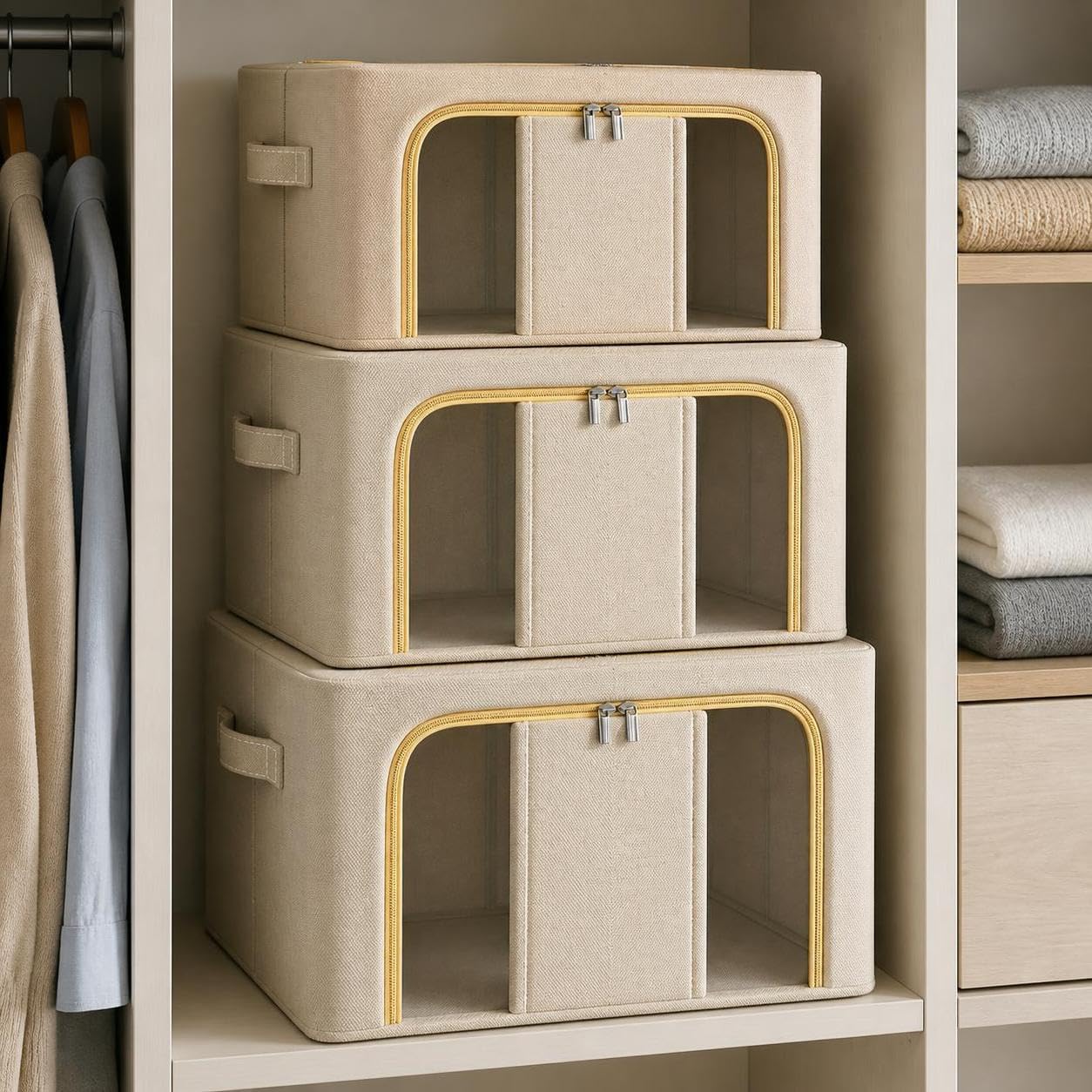Faltbare Aufbewahrungsbox aus Stoff, 100 l, 60 × 42 × 40