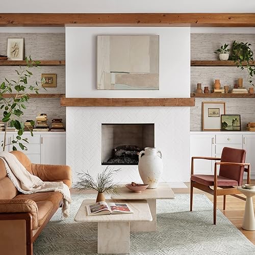 Miniatura 7 de QEEIG Estantes de baño de 36 pulgadas de largo, estante flotante para pared de 36 x 9 pulgadas, juego de 2, marrón rústico (008-90BN)