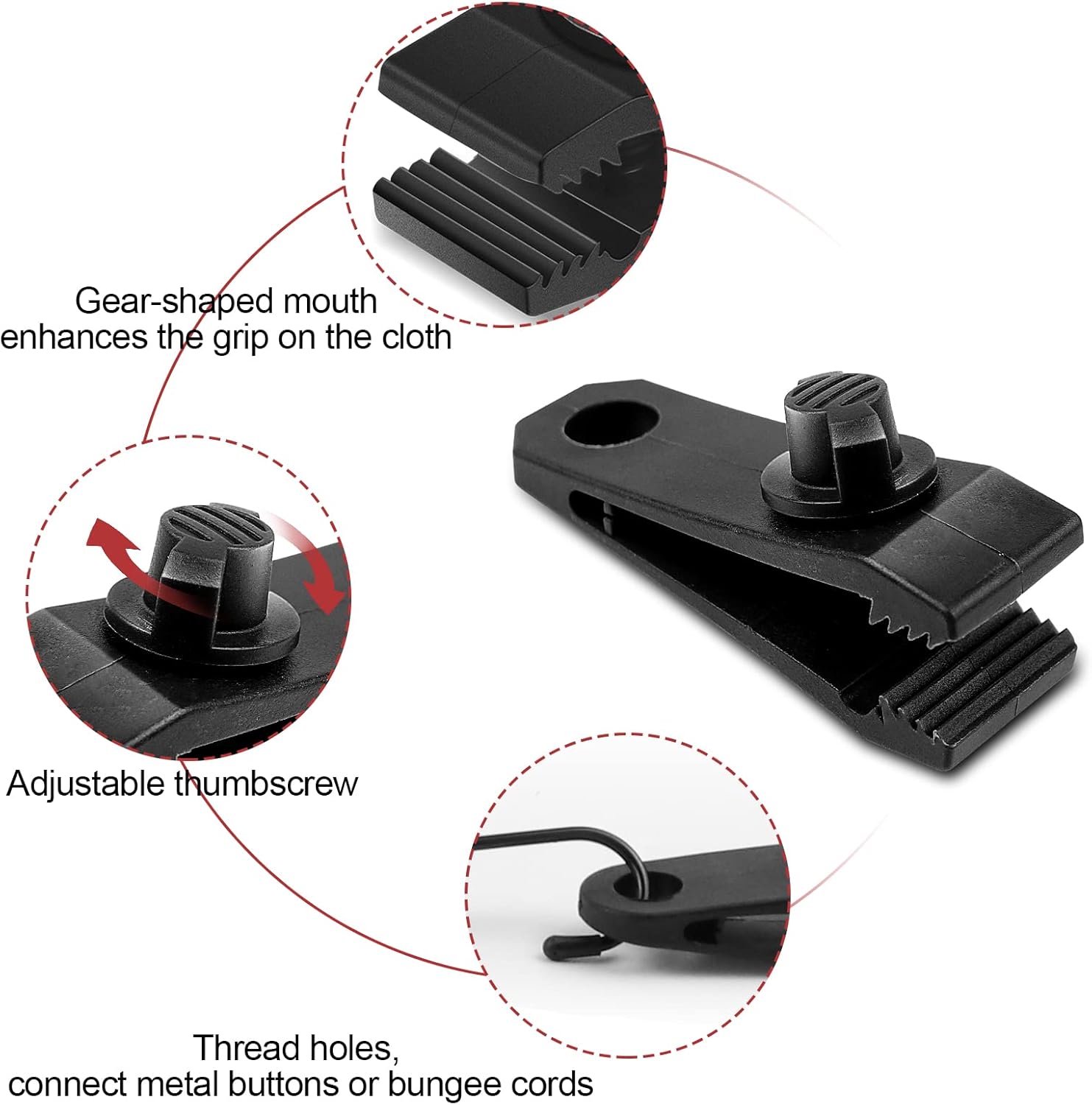 Tarp Clips Heavy Duty Lock Grip Clamps Thumb Screw Tent Clip Secures Tarps Awning Clamp Set for Camping Tarps Awnings Caravan Canopies Car Covers Swimming Pool Covers Boat Cover etc. (12)