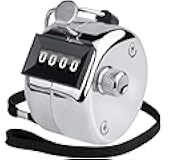 KTRIO Metal Handheld Tally Counter, 4-Digit Number Clicker Counter, Hand Mechanical Pitch Counters for Coaching, Knitting, People, Lap, Fishing, Golf and Row