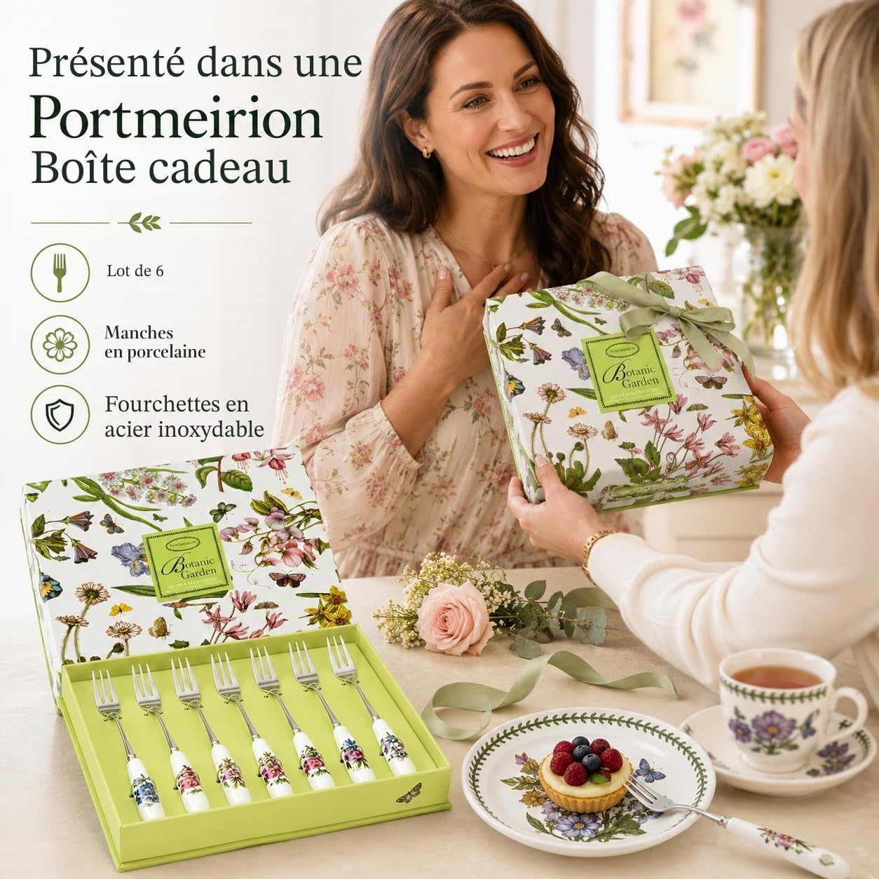 Botanic Garden Portmeirion Lot de 6 Fourchettes à Pâtisserie (Multicolore)