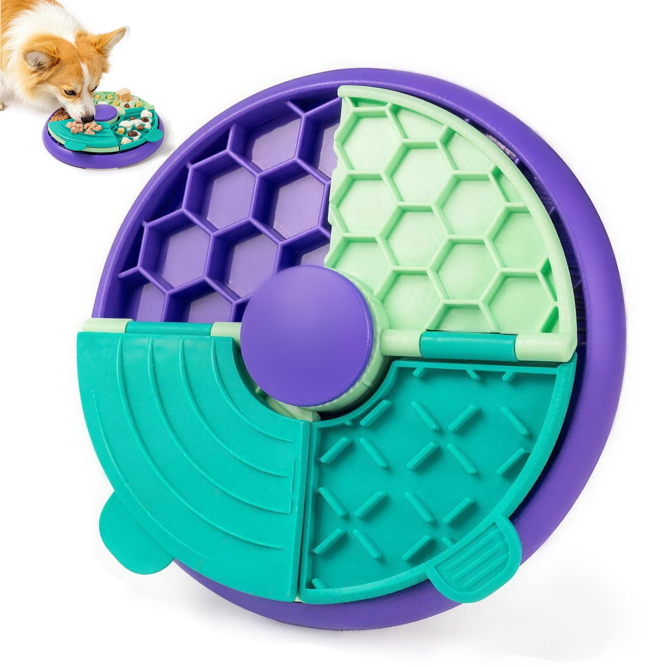 3-in-1 Slow Feeder Dog Bowl, Interactive Puzzle Feeder & Lick Mat