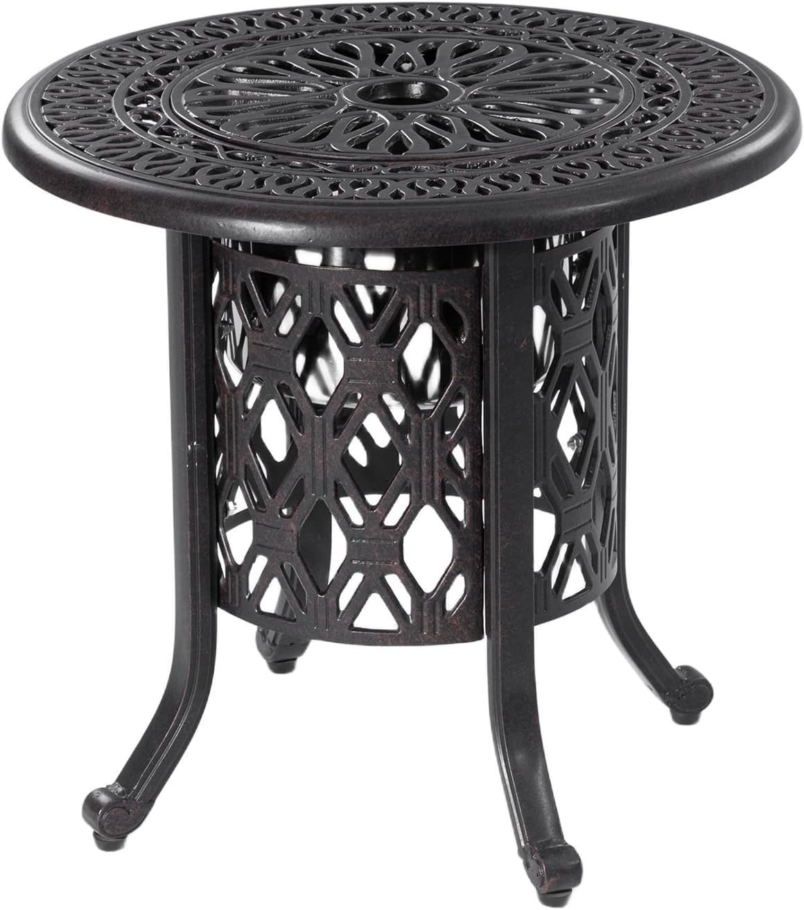 Cooler Side Table for Drinks Outdoor, 21" Ice Bucket Patio Bar Table with Removable 304 Stainless Steel Bucket, Rustproof Aluminum Frame, Ideal for Patio, Balcony, Poolside, Backyard