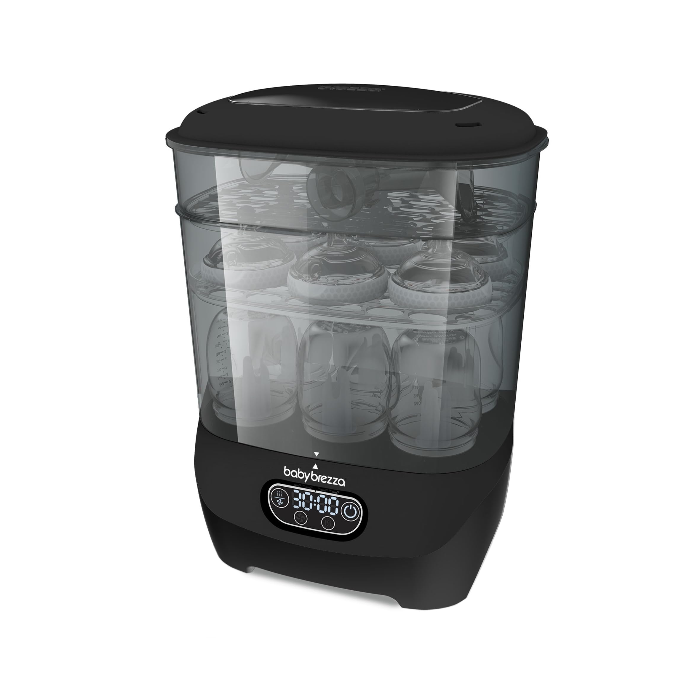 Baby Brezza Steriliser & Dryer Advanced – Electric Steam Steriliser for All Bottles, Dummies & Pump Parts – HEPA Filter – Fits Plastic & Glass – Black
