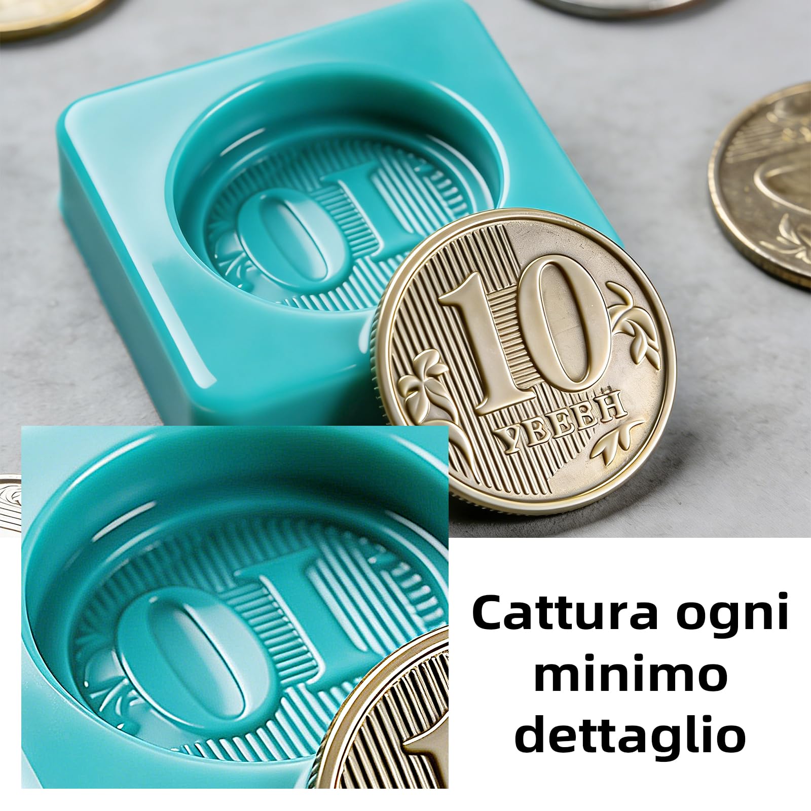 Gomma siliconica liquida per stampi - 15 Shore A, non tossica a cura rapida (1:1), per la realizzazione di stampi per resina epossidica, candele, gesso e fai da te (Verde Giada, 2.3kg)
