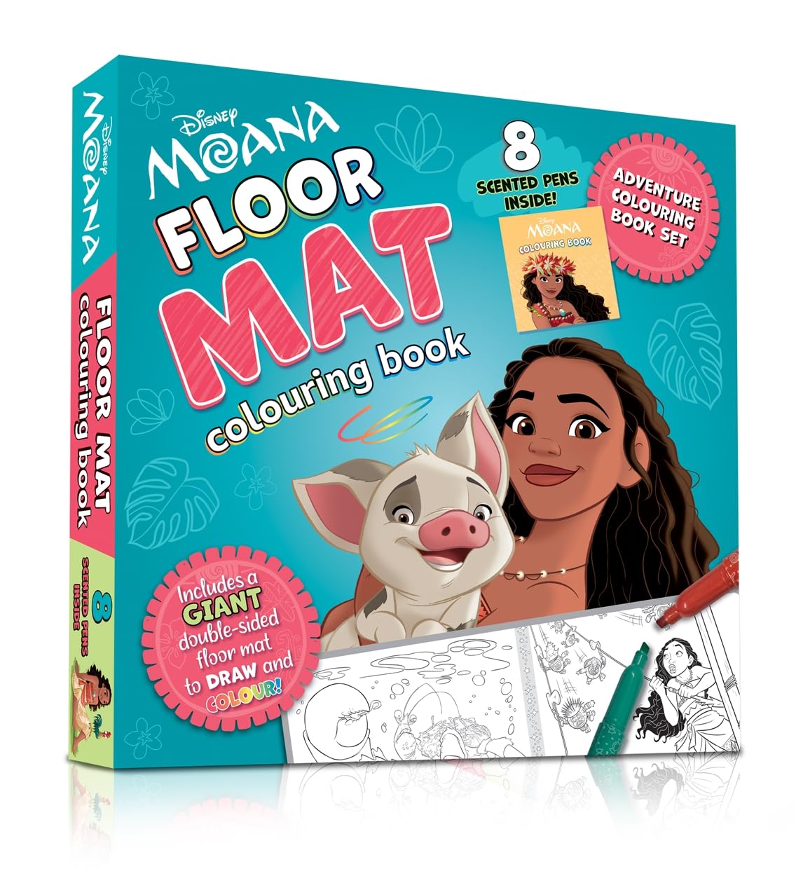 Disney Moana: Floor Mat Colouring: A GIANT colouring sheet, plus 8 colour-changing pens and a colouring book