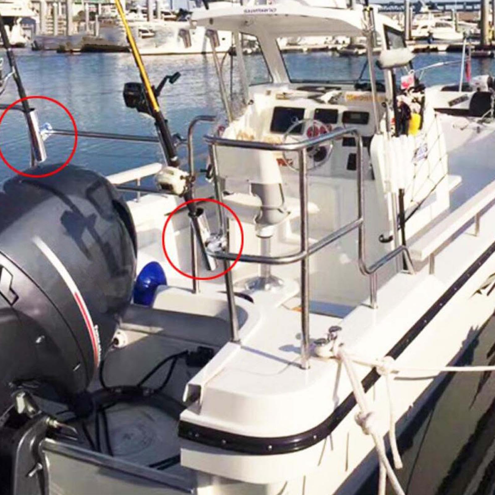 Supporto per binario per barca, morsetto per binari in acciaio inox, supporto per canna da barca, supporto per canna da pesca regolabile a 360 gradi, supporto laterale per kayak e pesca