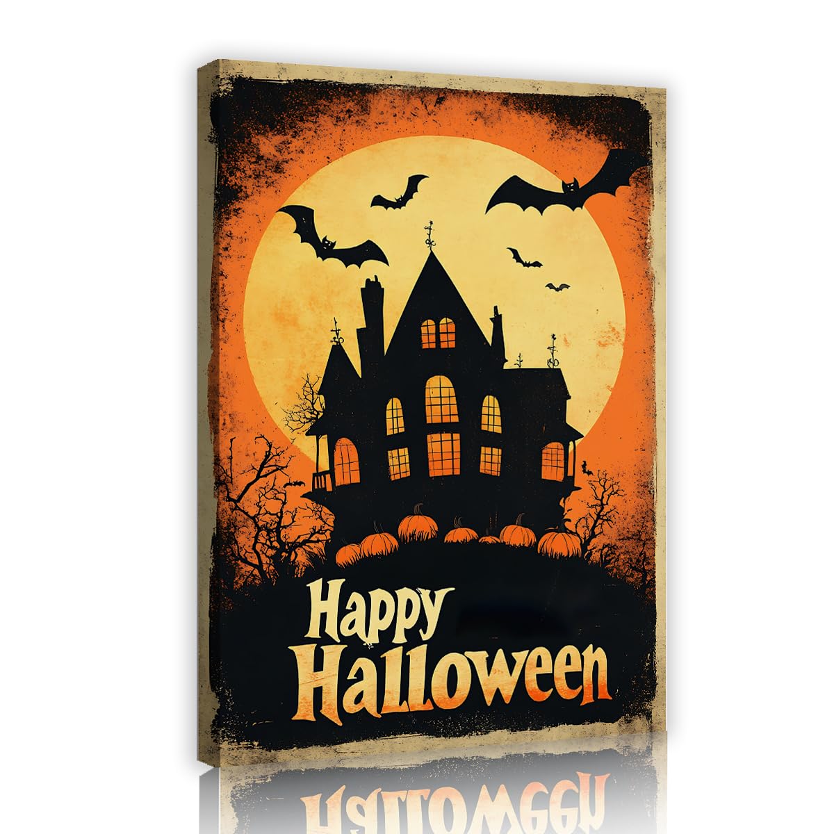 Via Vela Nawiedzony dom Happy Halloween obraz na płótnie mieszkanie dekoracja ścienna 70 x 110 cm