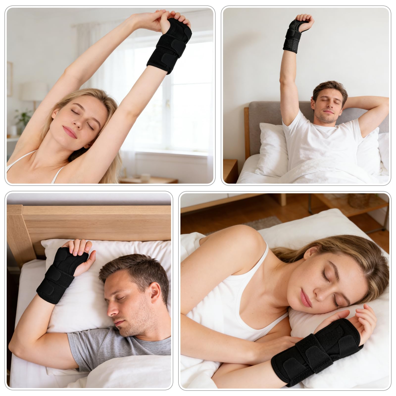 Handgelenkschiene, 2 Pack Handgelenkstützen, Handgelenk Bandagen Fitness, Handgelenkbandage Karpaltunnel, Verstellbare Handgelenkstütze mit Metall Geeignet für Linke und Rechte Hände(Schwarz)