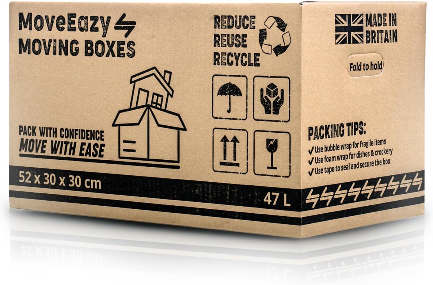MoveEazy Cardboard Moving Boxes Large Box Strong House Packing Storage ...