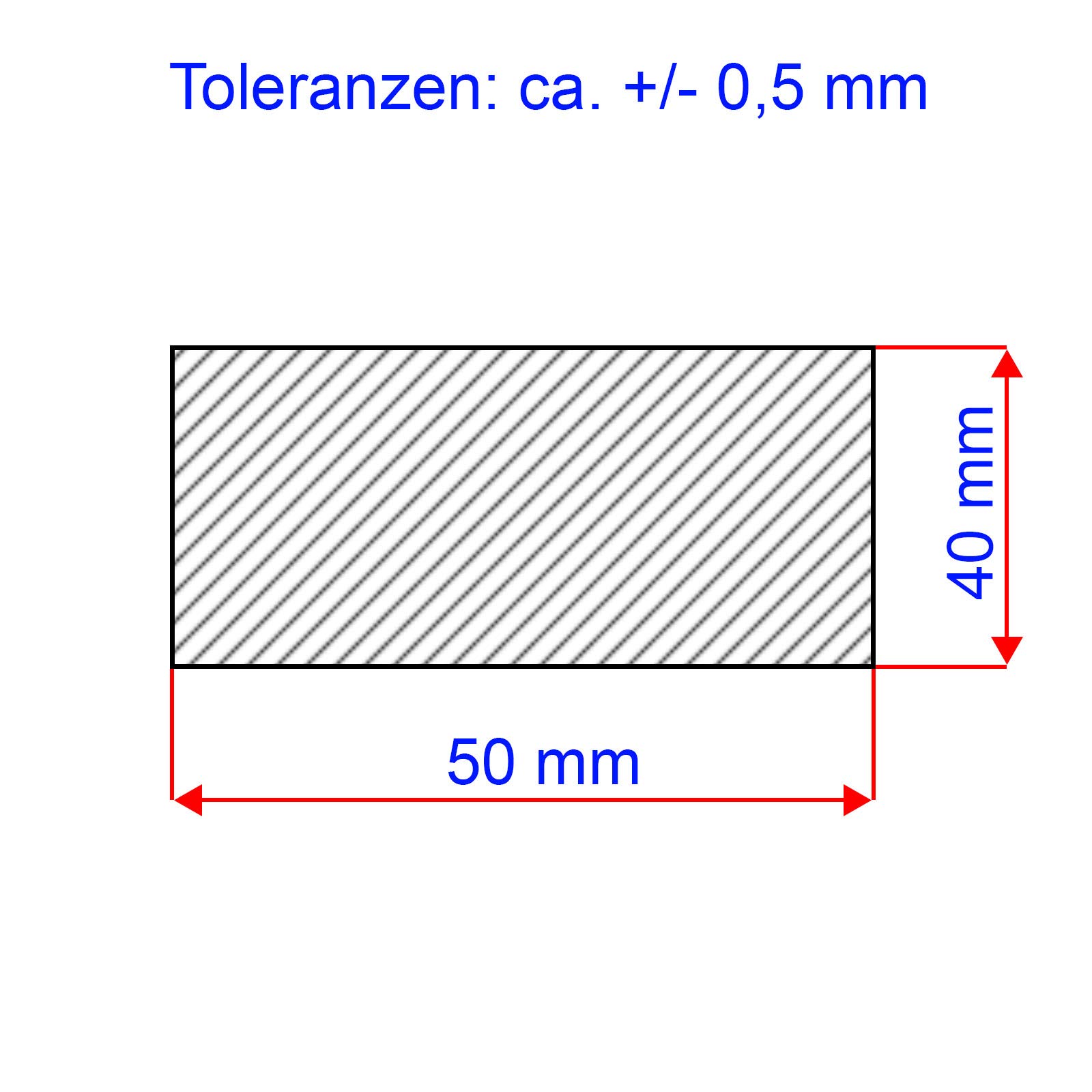 Aluminium Flachmaterial | AlMg4,5 | 50x40 mm | Länge: 250 mm +/- 5 mm