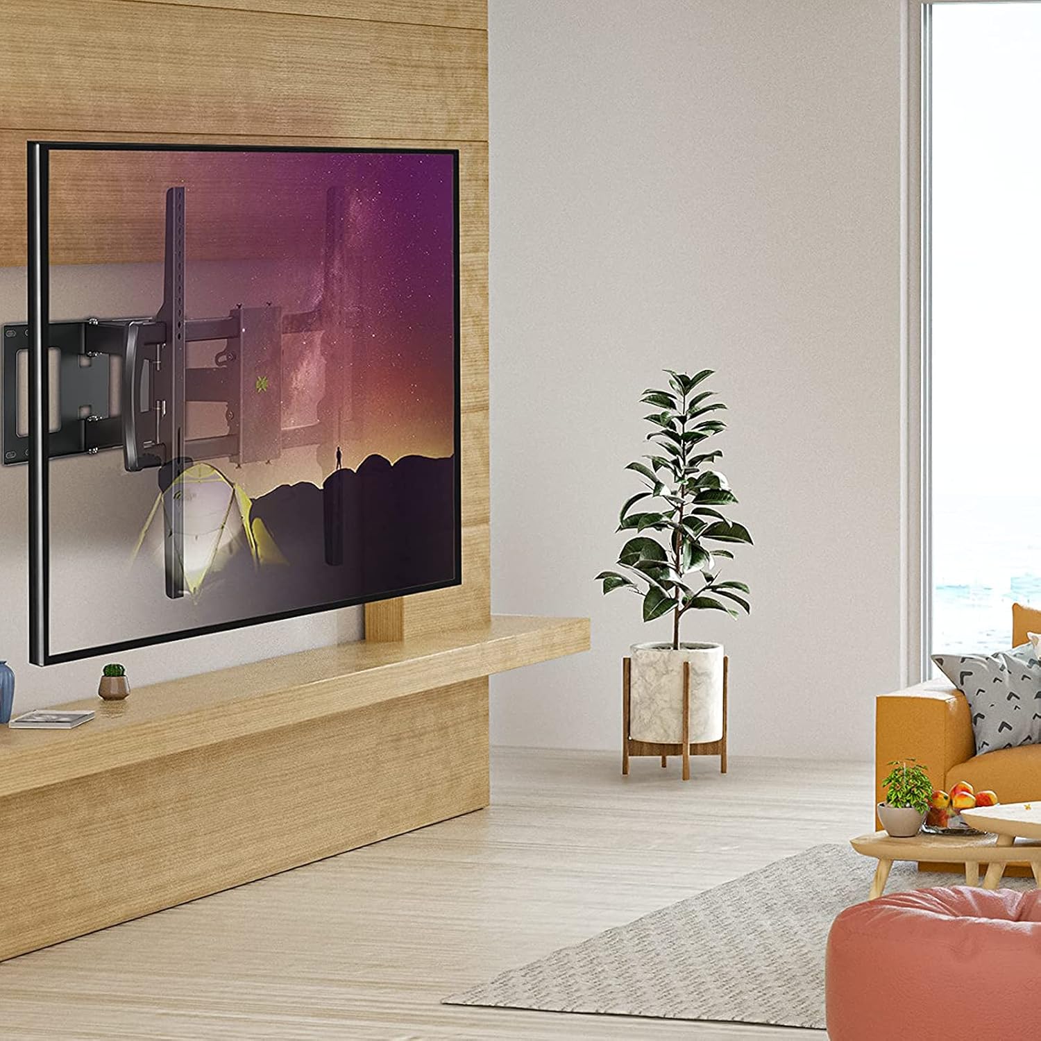 Gеt Dіѕсоunt оƒƒеr Full Motion TV Mount Fits for 42-90 Tvs Holds Up to 150lbs Heavy Duty TV Wall Mount Swivel and Tilt with Articulating Arm for Flat Screen Tvs/Led/LCD/OLED,Max Vesa 600x500mm by USX MOUNT