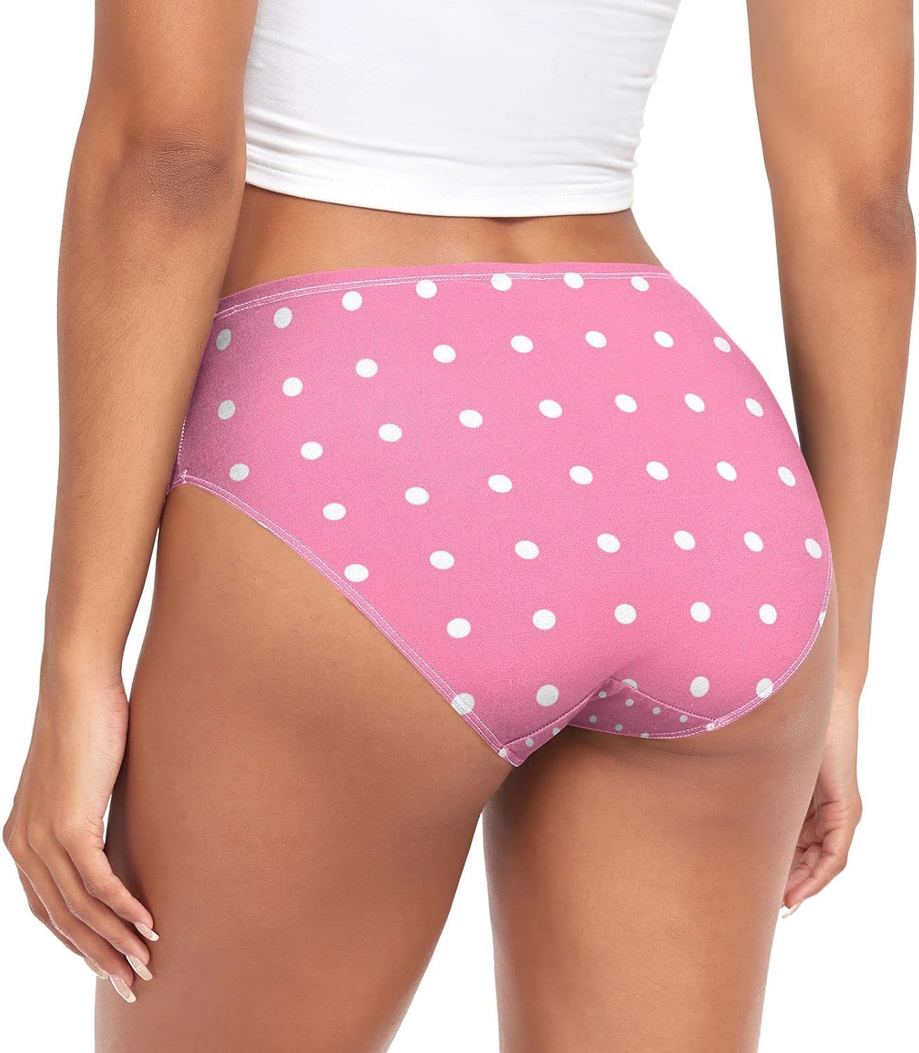 DOMIKING Rainbow Polka Dots Womens Underwear Stretch Bikini Panties Soft Briefs for Girls Women Teen - Image 3