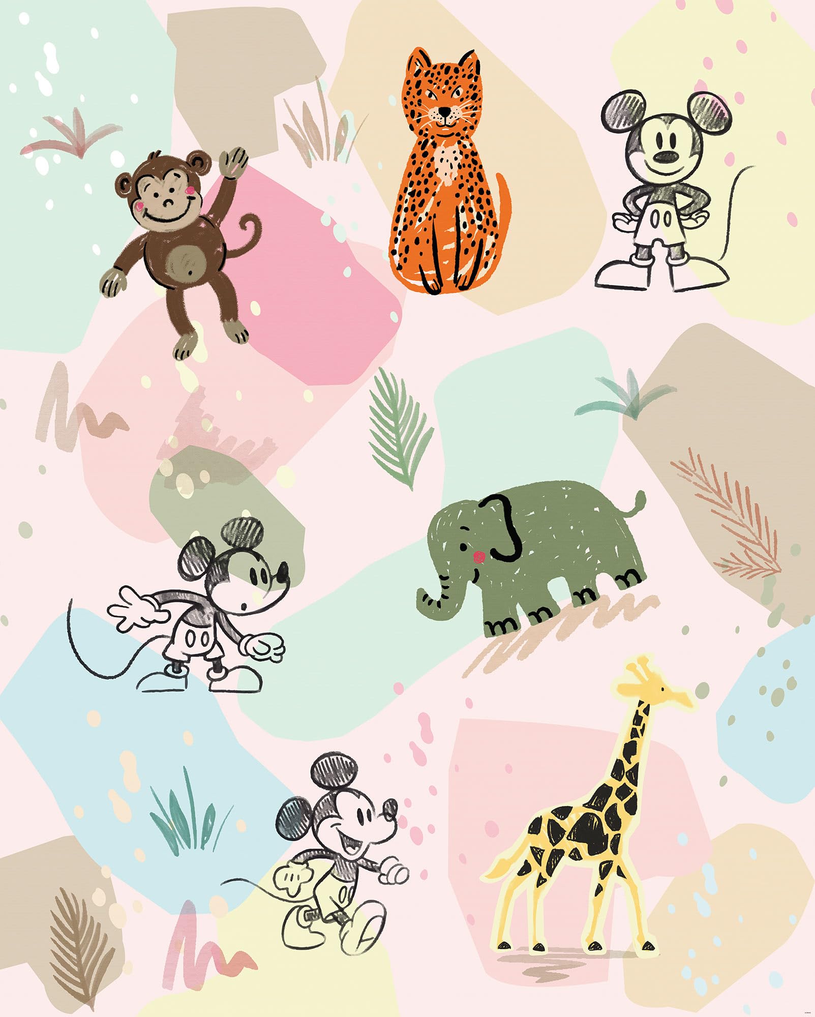 Komar Disney Non-Woven Photo Wallpaper Mickey Safari Size 200 x 250 cm Children's Bedroom Wallpaper Children's Wallpaper - Image 2