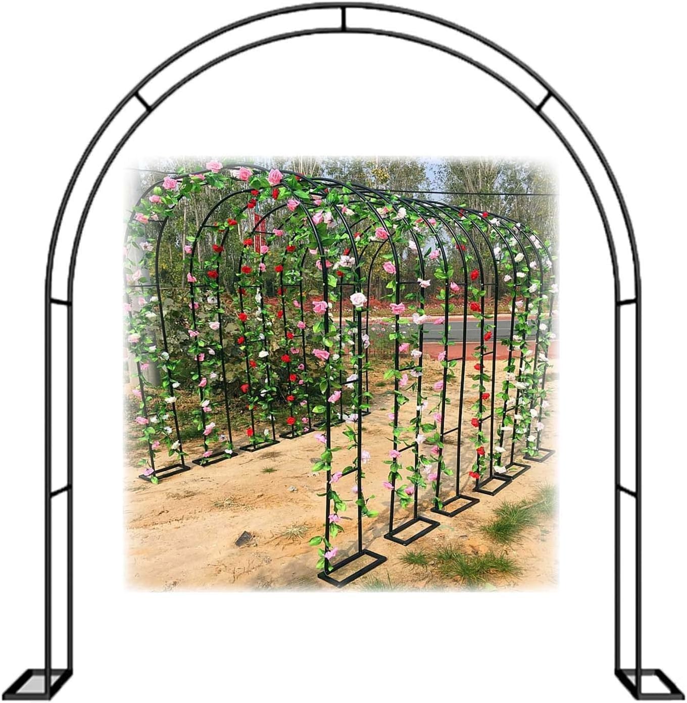 Arche de mariage stable avec socle pour maintenir vos fleurs sans risque de chute