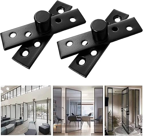 Miniatura 4 de Bisagra giratoria de acero inoxidable de 270 grados, bisagras de ocultación de puerta, bisagras de pivote hacia arriba, eje inferior, color negro