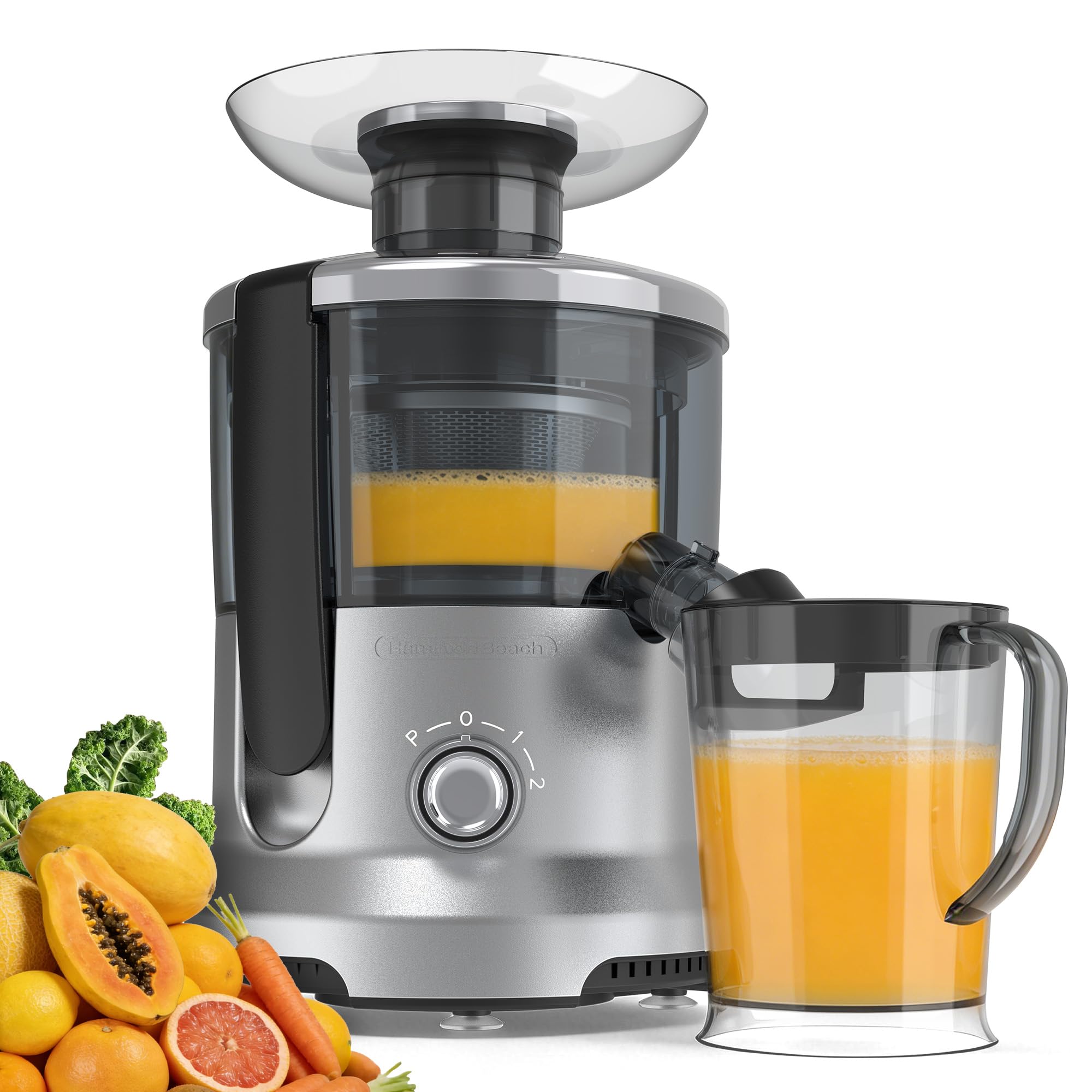 OLIXIS Centrifugal Juicer Machines 500W Juice Extractor with 2 Feed Chute and Pallet for Vegetable and Fruit Electric