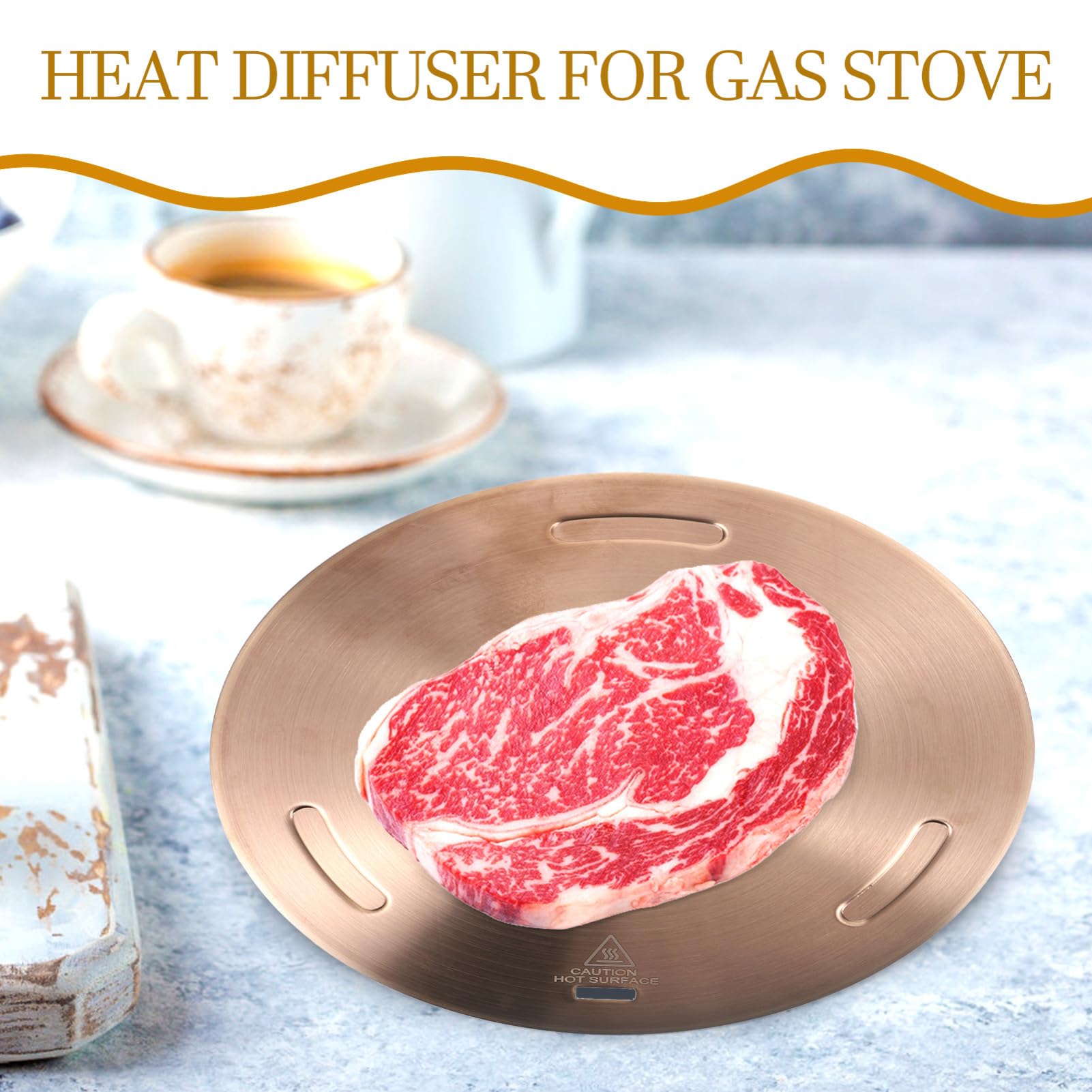 DECHOUS Diffusore di Calore per Piano Induzione, Piastra Adattatore in Acciaio Inox e Lega di Alluminio, per Cucina e Cottura Uniforme