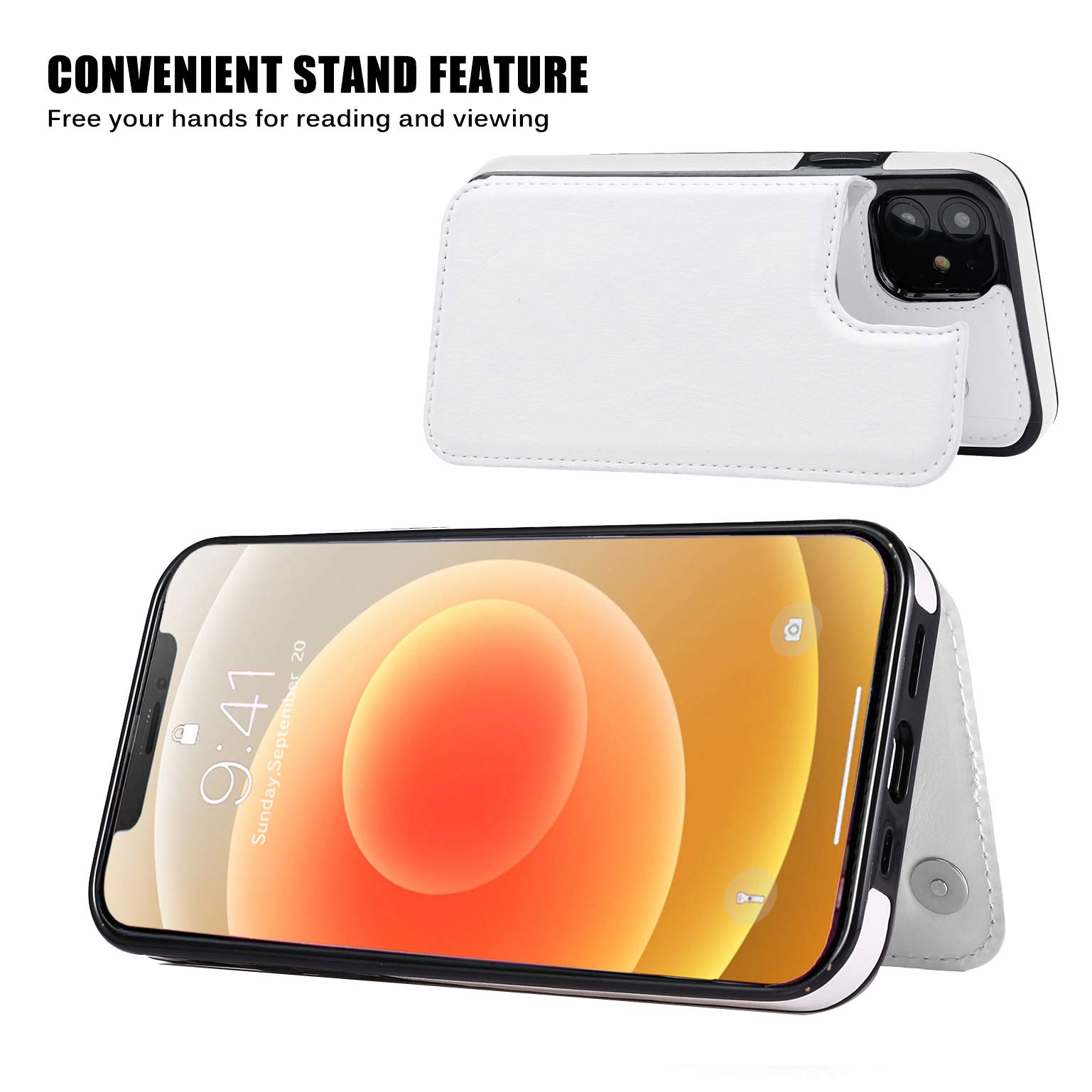 ZCDAYE Custodia Per IPhone 12/12 Pro – Pelle PU Con Chiusura Magnetica E Motivo Ceramico, Rosa Oro - 3