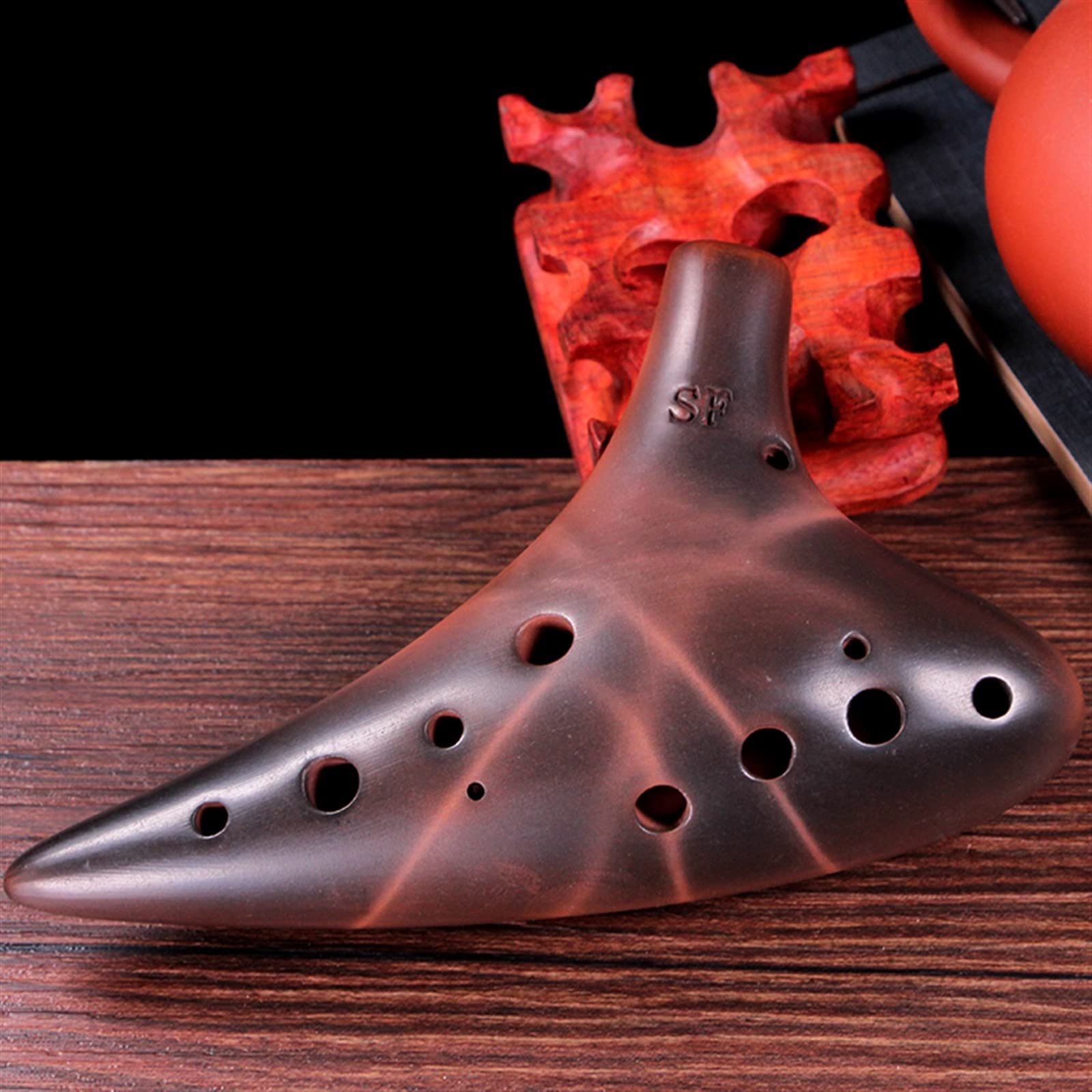 Ocarina a 12 fori con tonalità F acuta Tipo di gioco professionale Ocarina di sabbia viola Strumento musicale Strumento ocarina