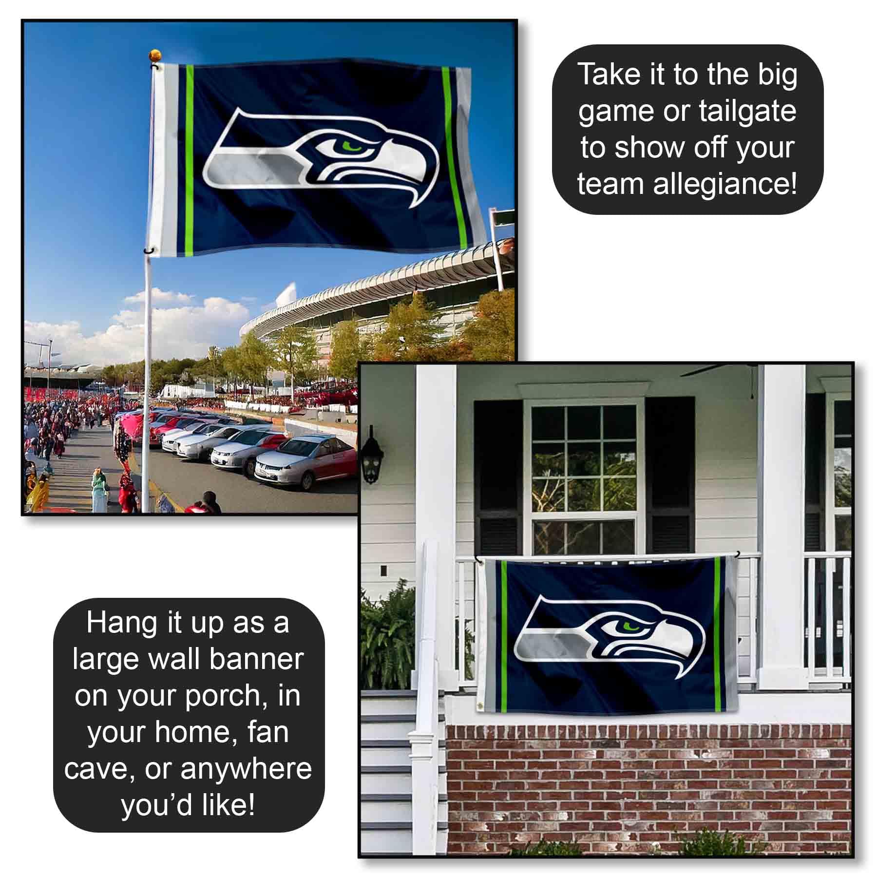 Bannière Drapeau De Voiture Double Face Seattle Seahawks 12th Man Premium