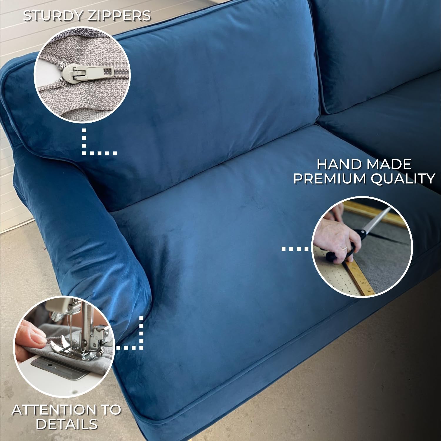 comfortly Cover for Stocksund 2 Seat Sofa, Replacement Slipcover, Heavy Duty 7 pcs Cover, Soft Durable Washable Fabric, Easy to Clean & Replace (Crown - Curcuma)